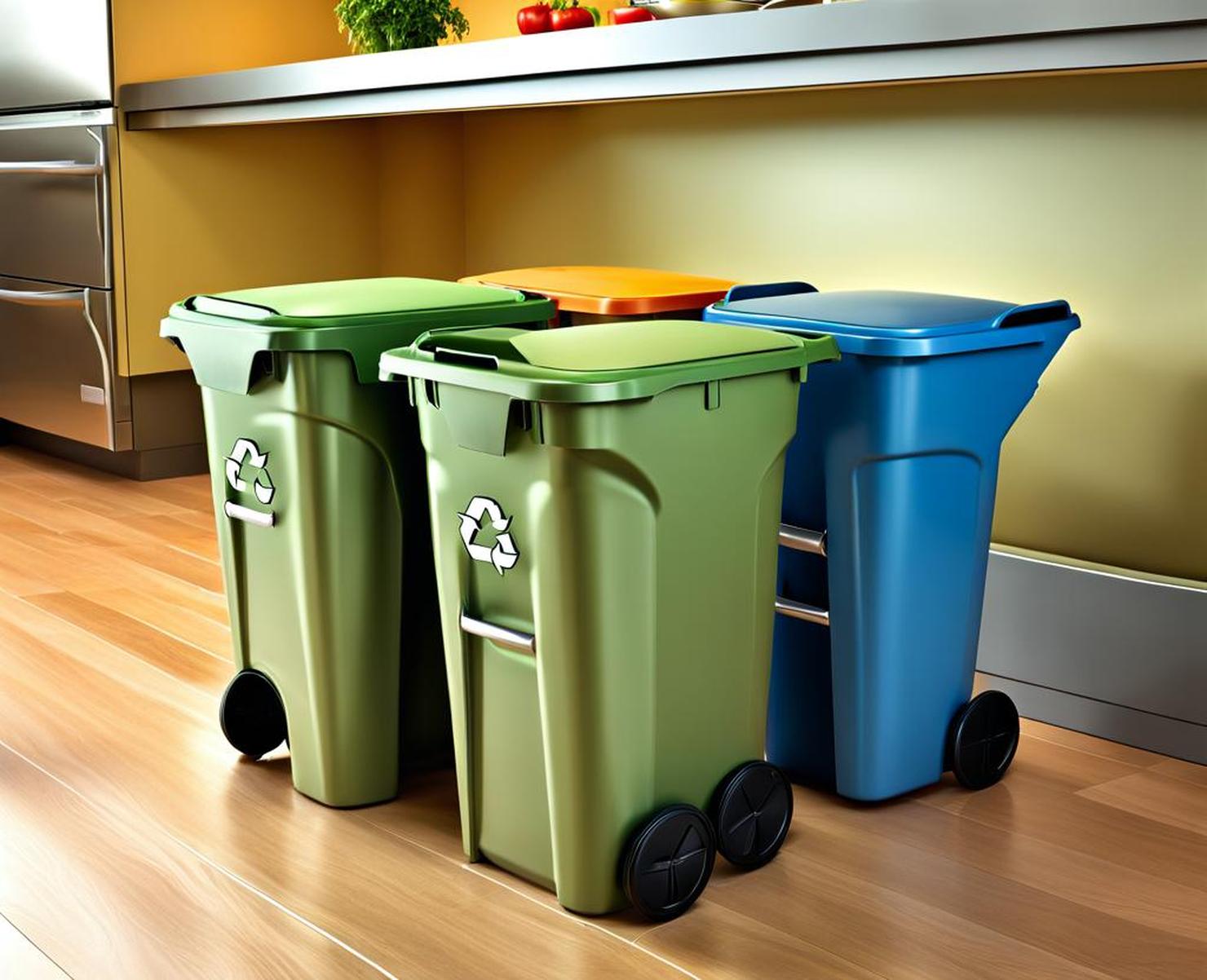 kitchen trash cans with recycle