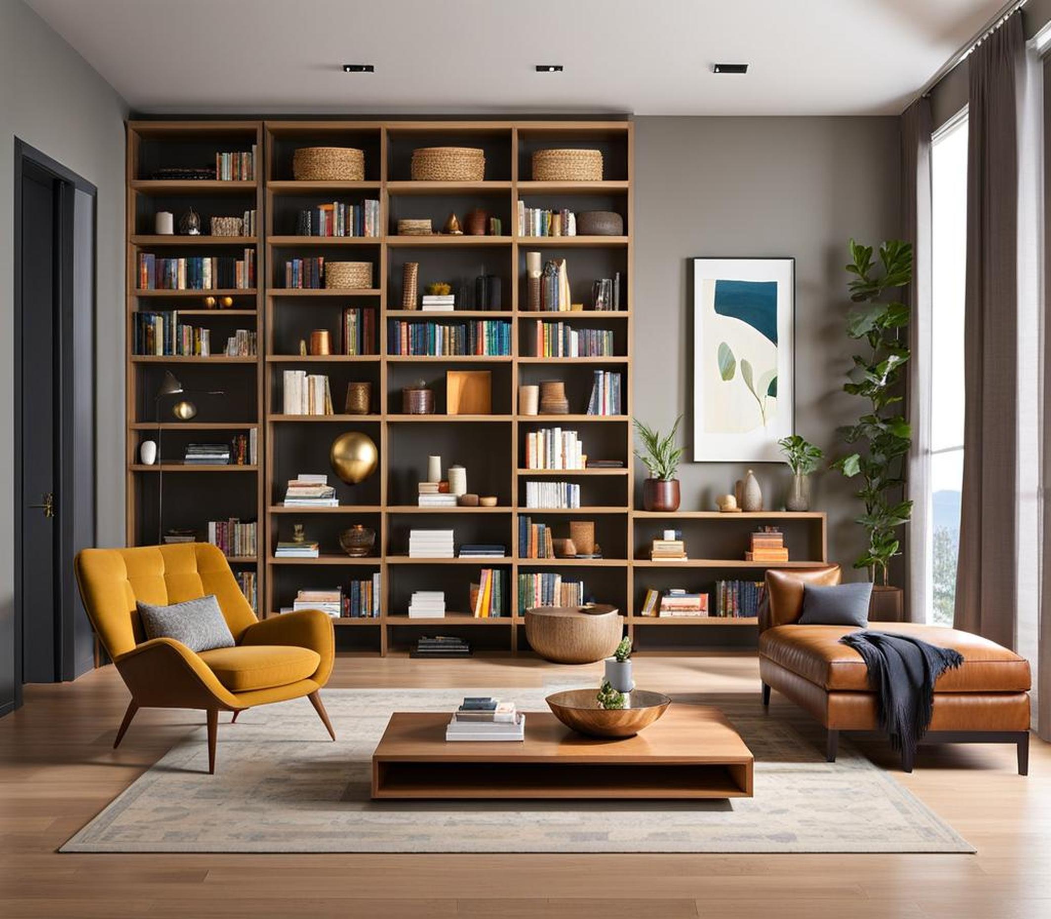how to style open shelves living room