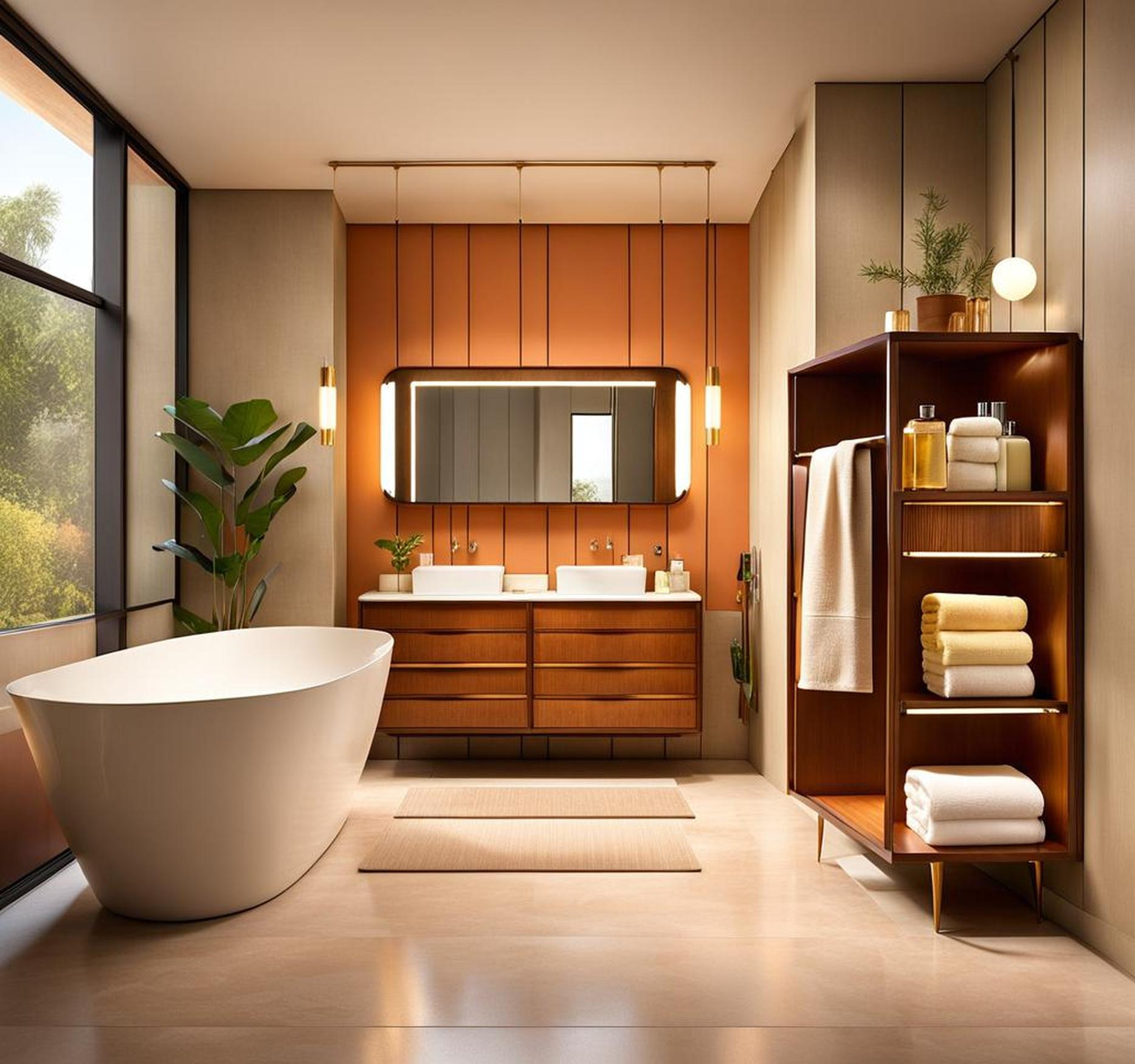 mid century modern bathroom storage