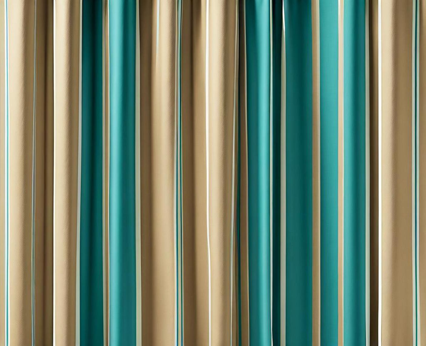 teal and tan curtains