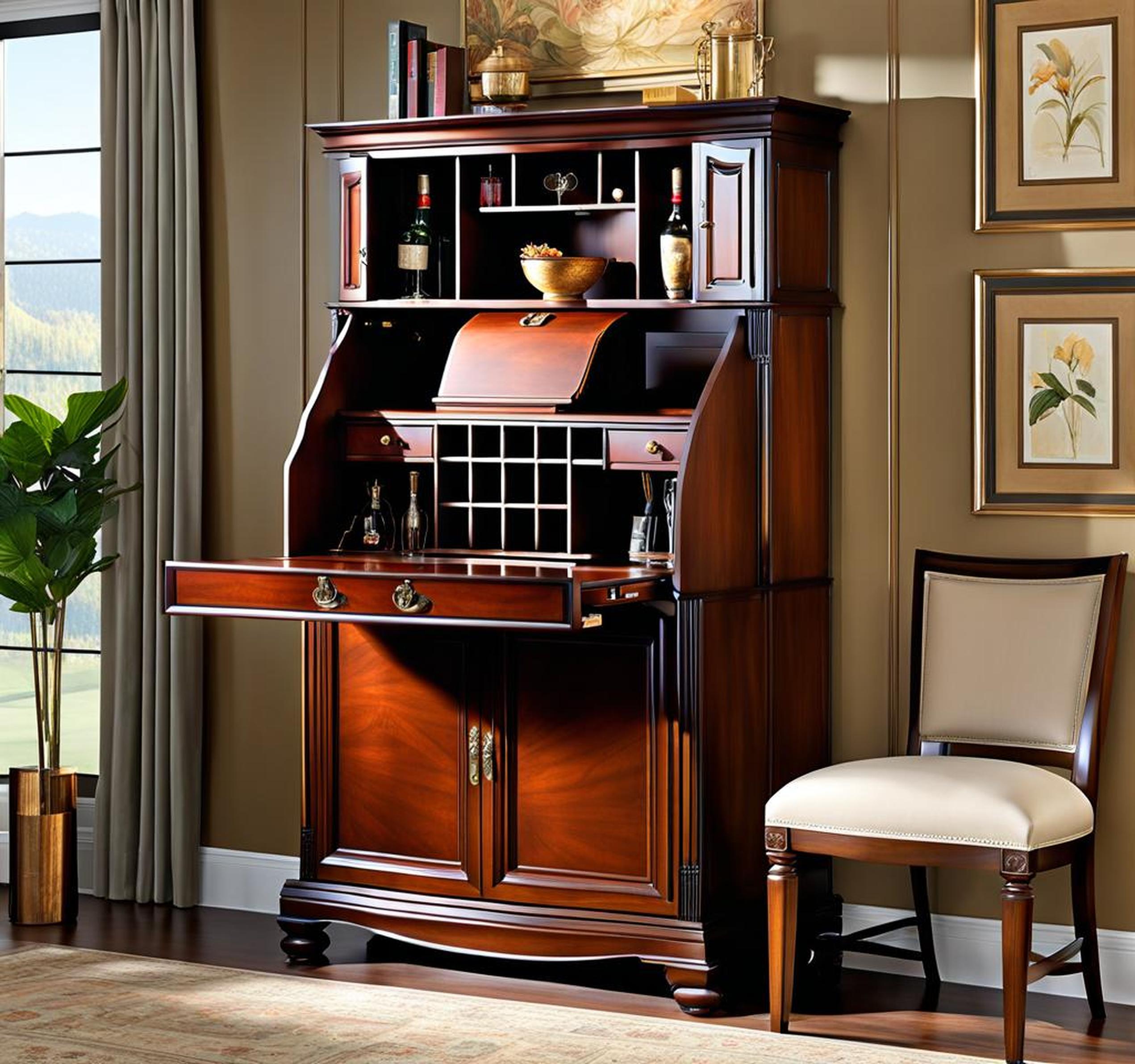 Refresh Your Bar Setup with a Secretary Desk Bar Cabinet