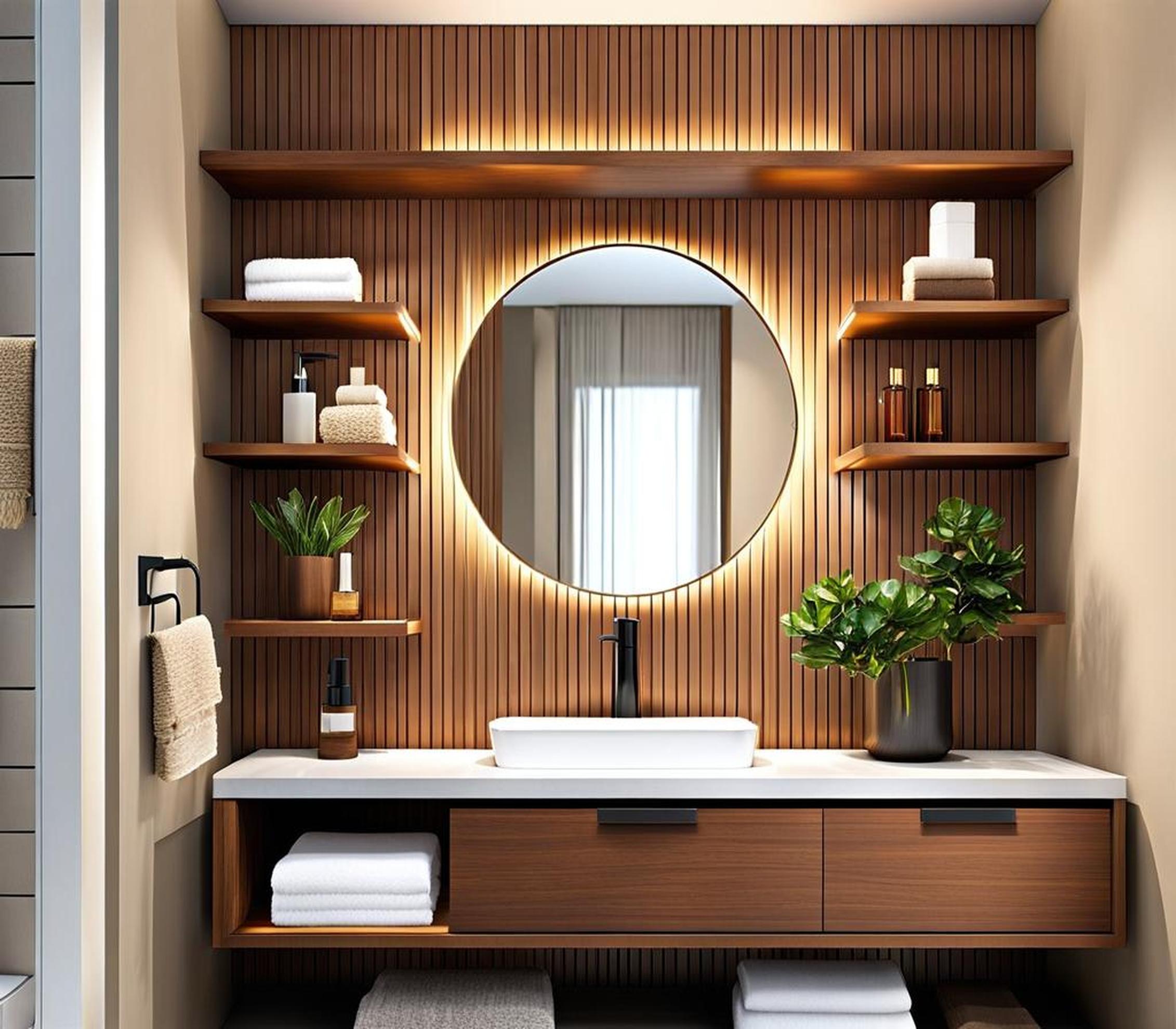 how to decorate bathroom shelves