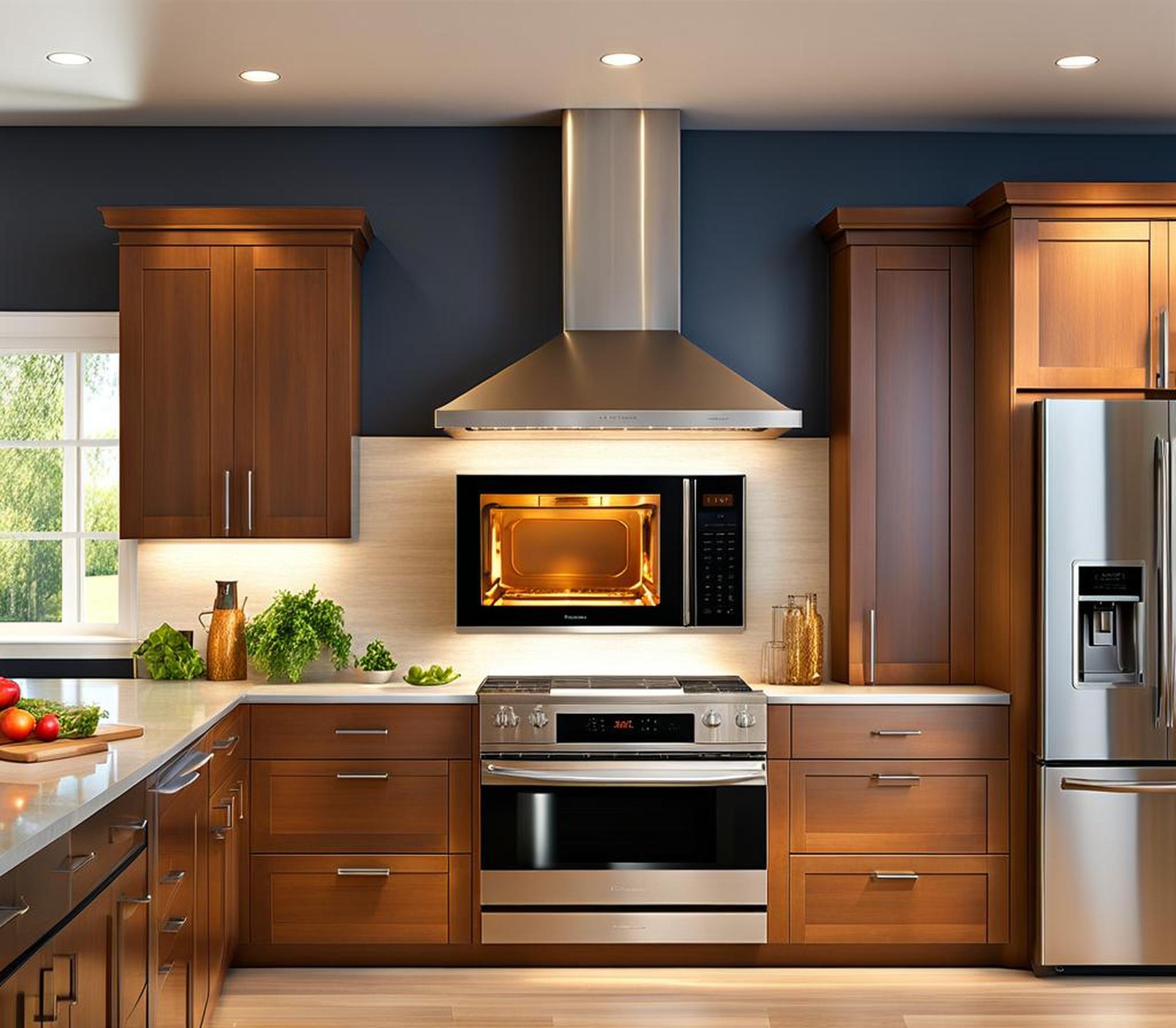 kitchen with wall oven and microwave