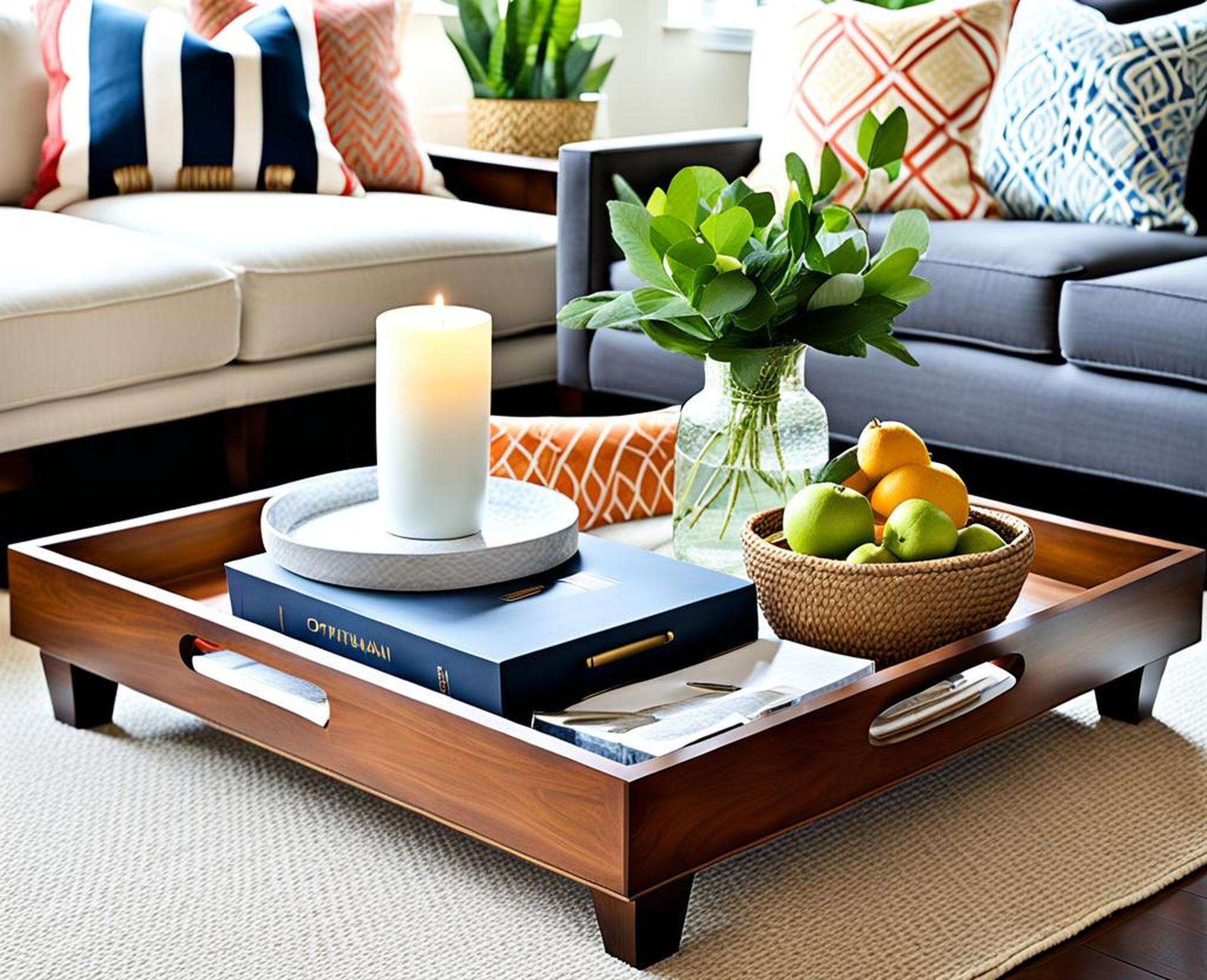 what to put on ottoman tray