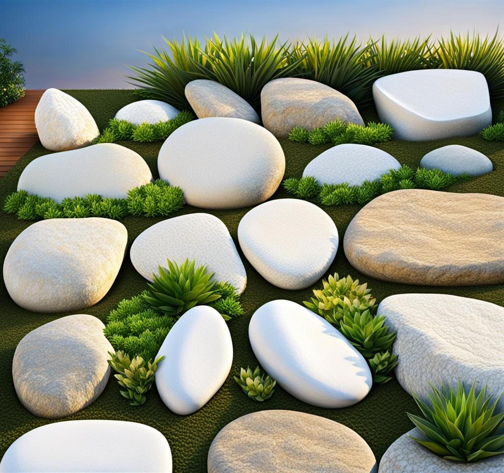 landscaping with white stones