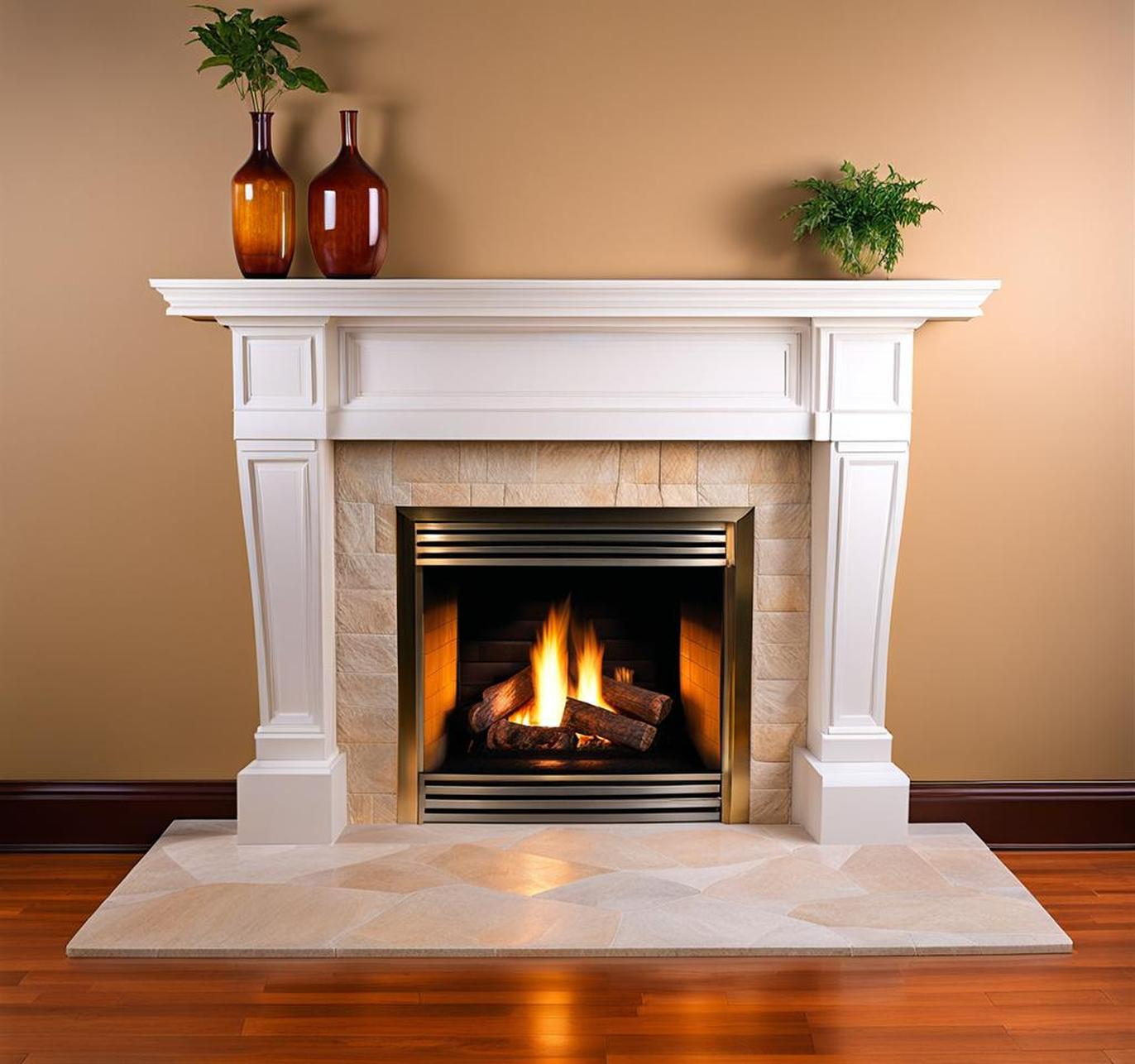 white washing stone fireplace