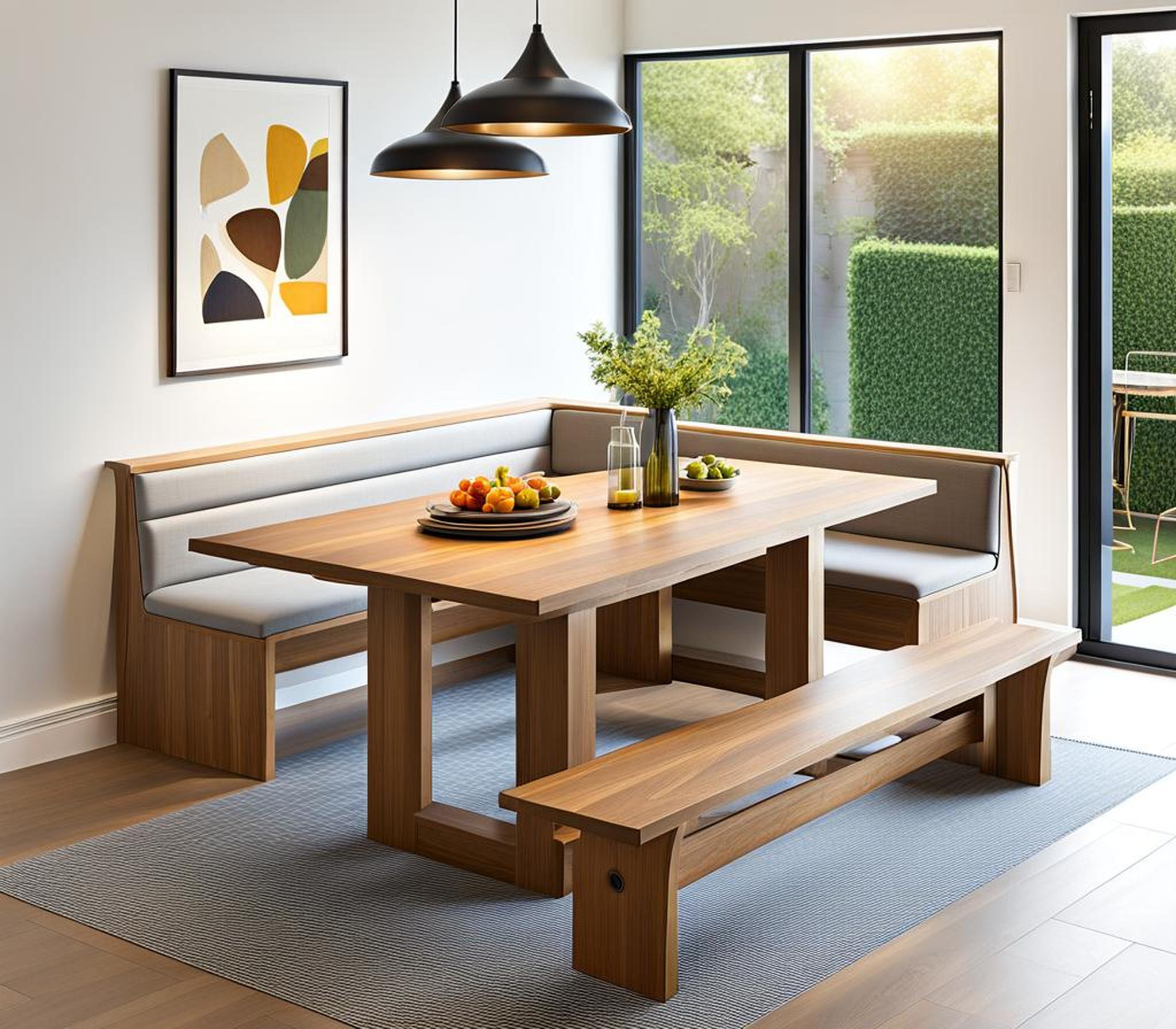 dining table with l shaped bench