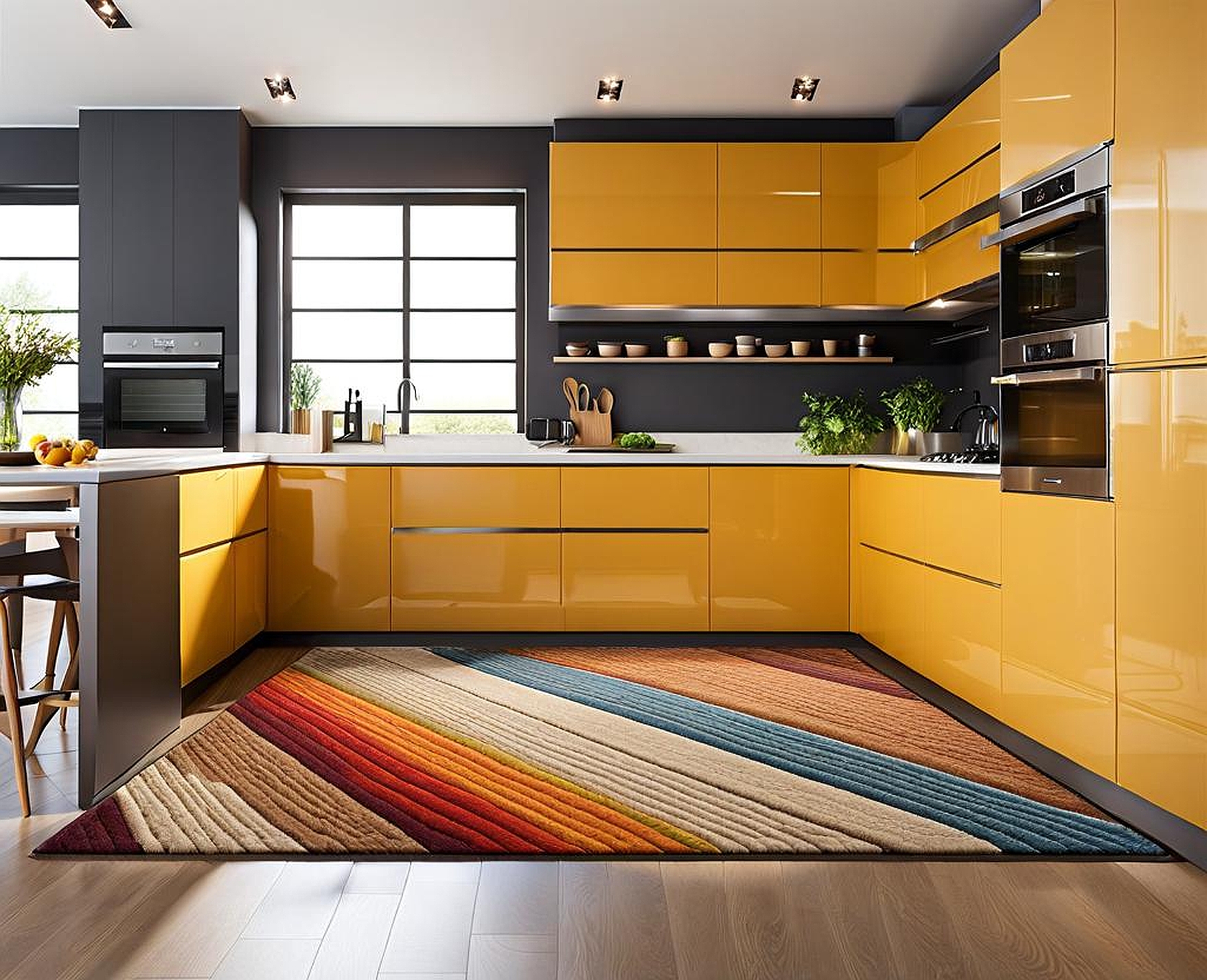 l shaped kitchen rug