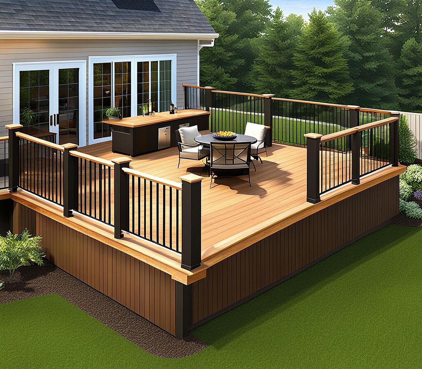 backyard 2 level deck designs