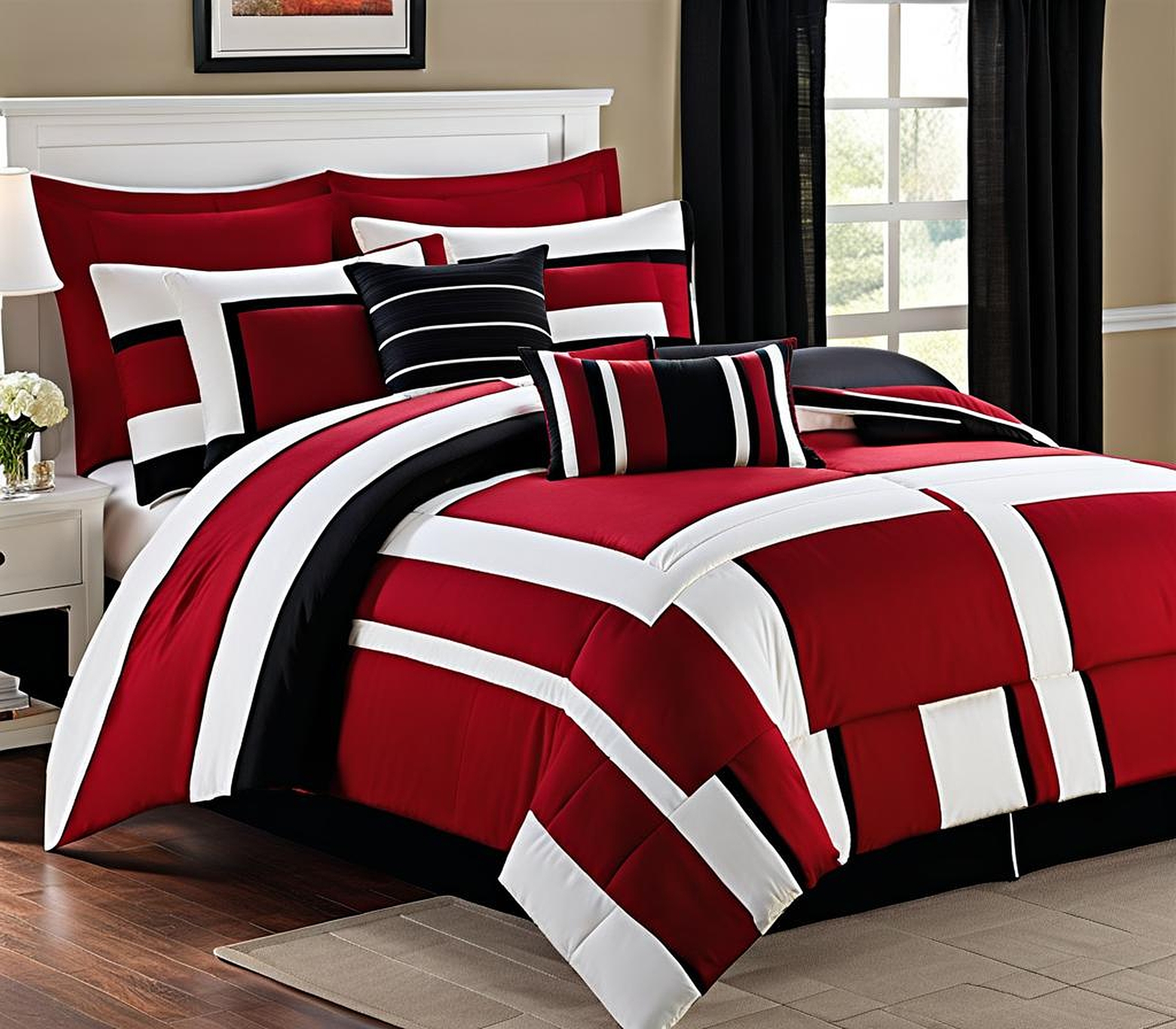 red black and white comforter sets