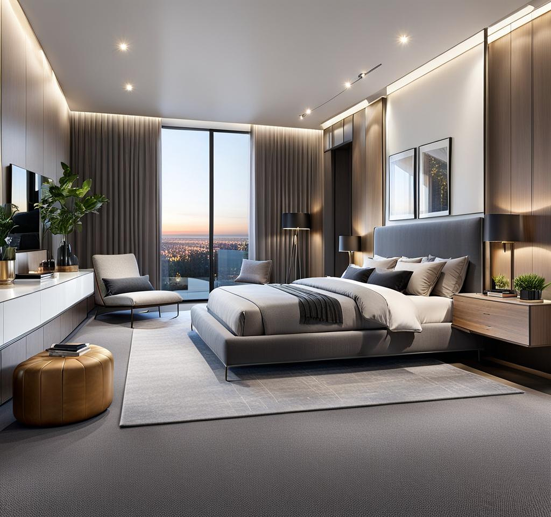 Modern Bedrooms with Gray Carpet for a Stylish and Cozy Space