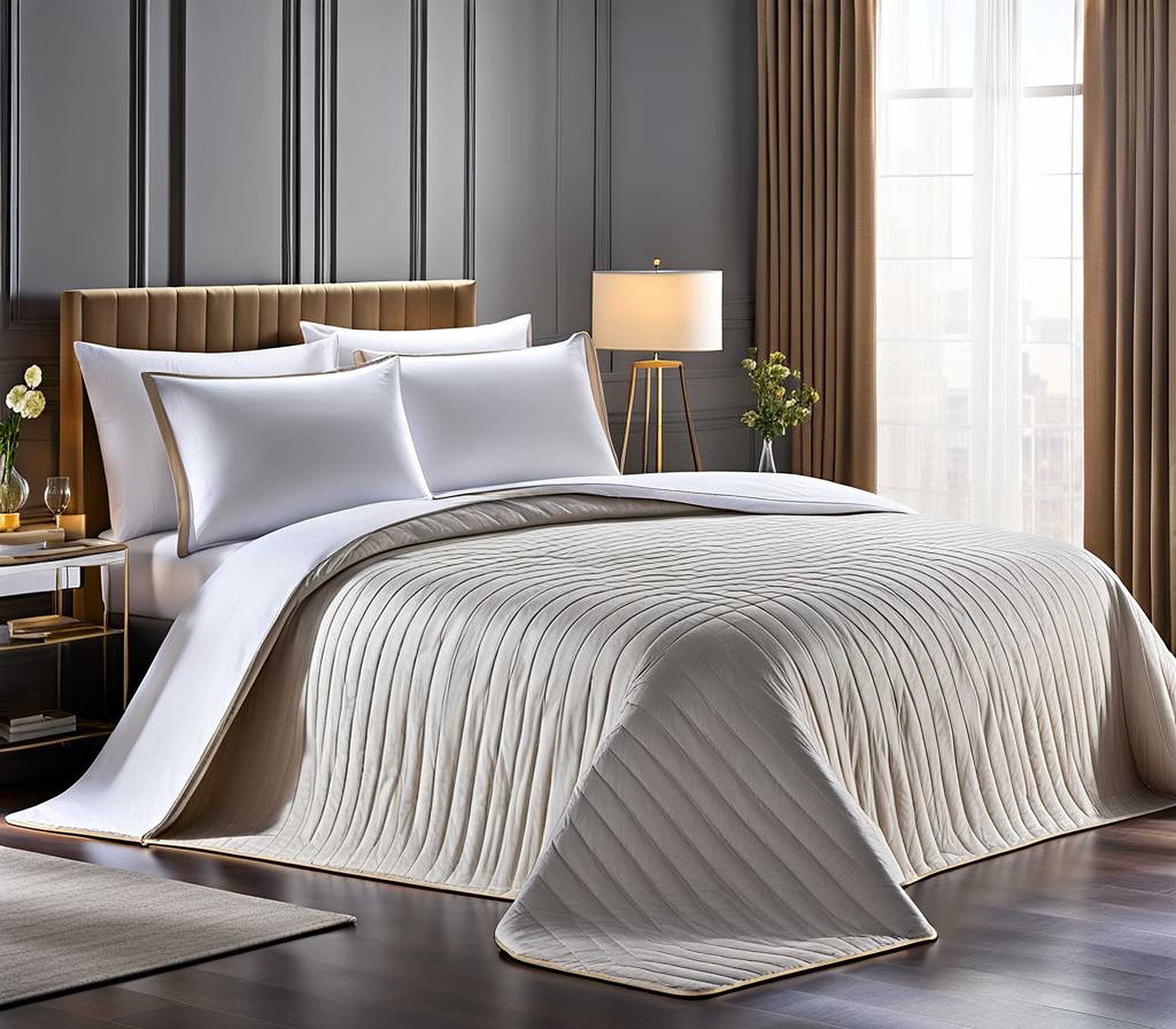 Bedspreads with Split Corners for a Refined and Sophisticated Bedroom