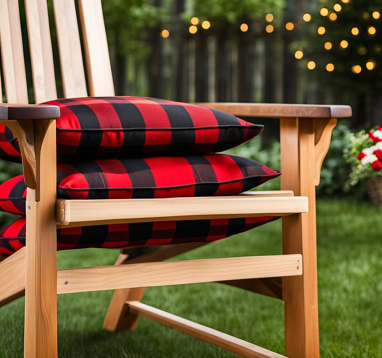 buffalo plaid outdoor chair cushions