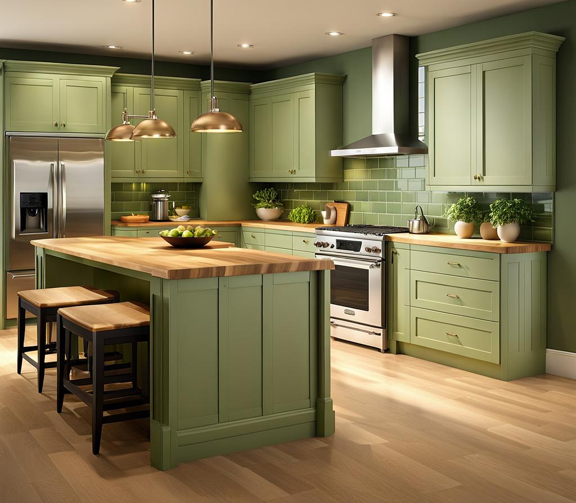 sage green kitchen color scheme