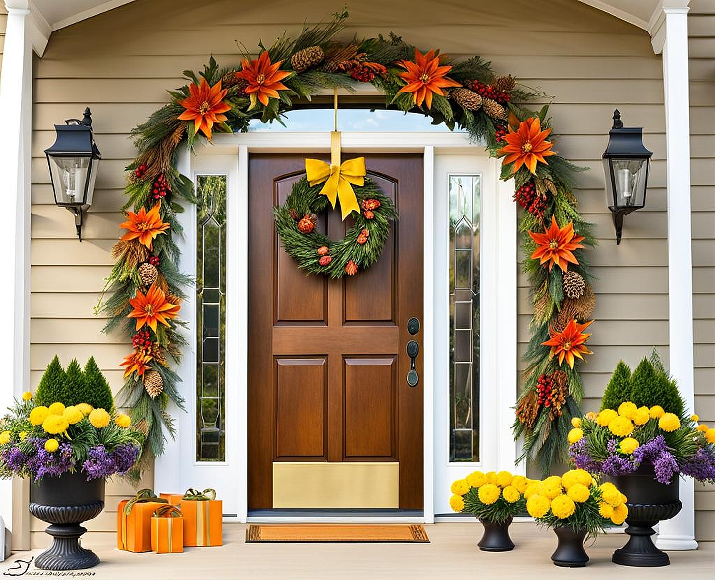 what size wreath for front door