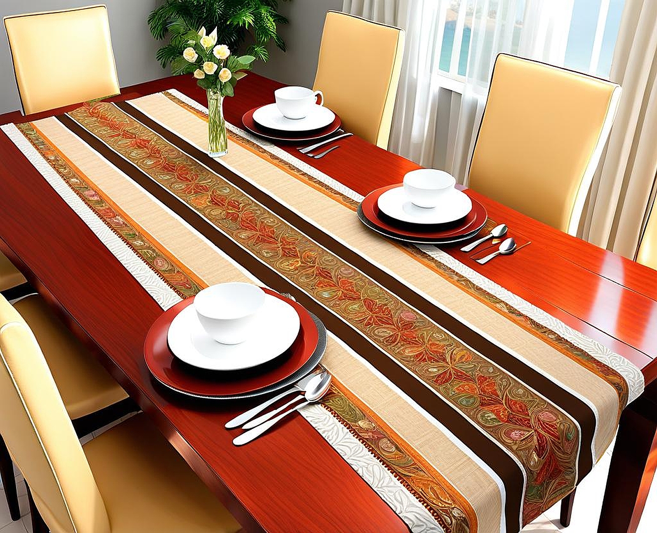 dining table runner and placemats set