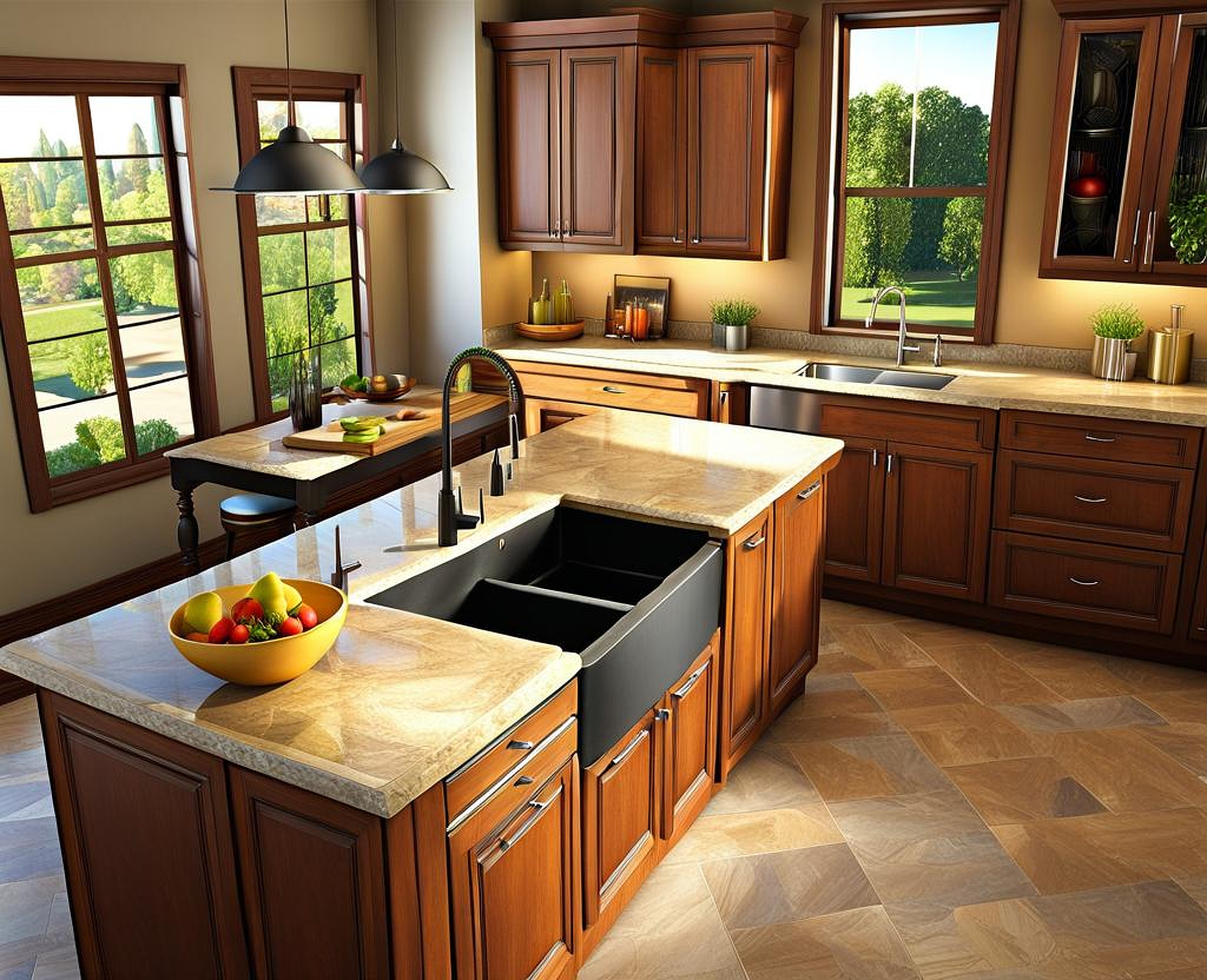 kitchen counters with sinks