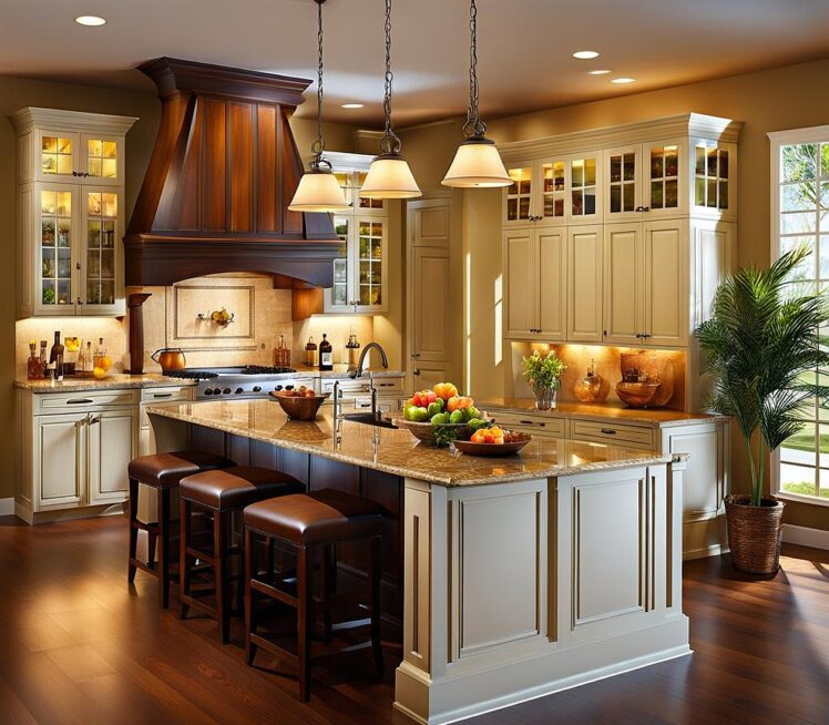 A Beautiful Island in the Kitchen with Bar creates a Focal Point ...