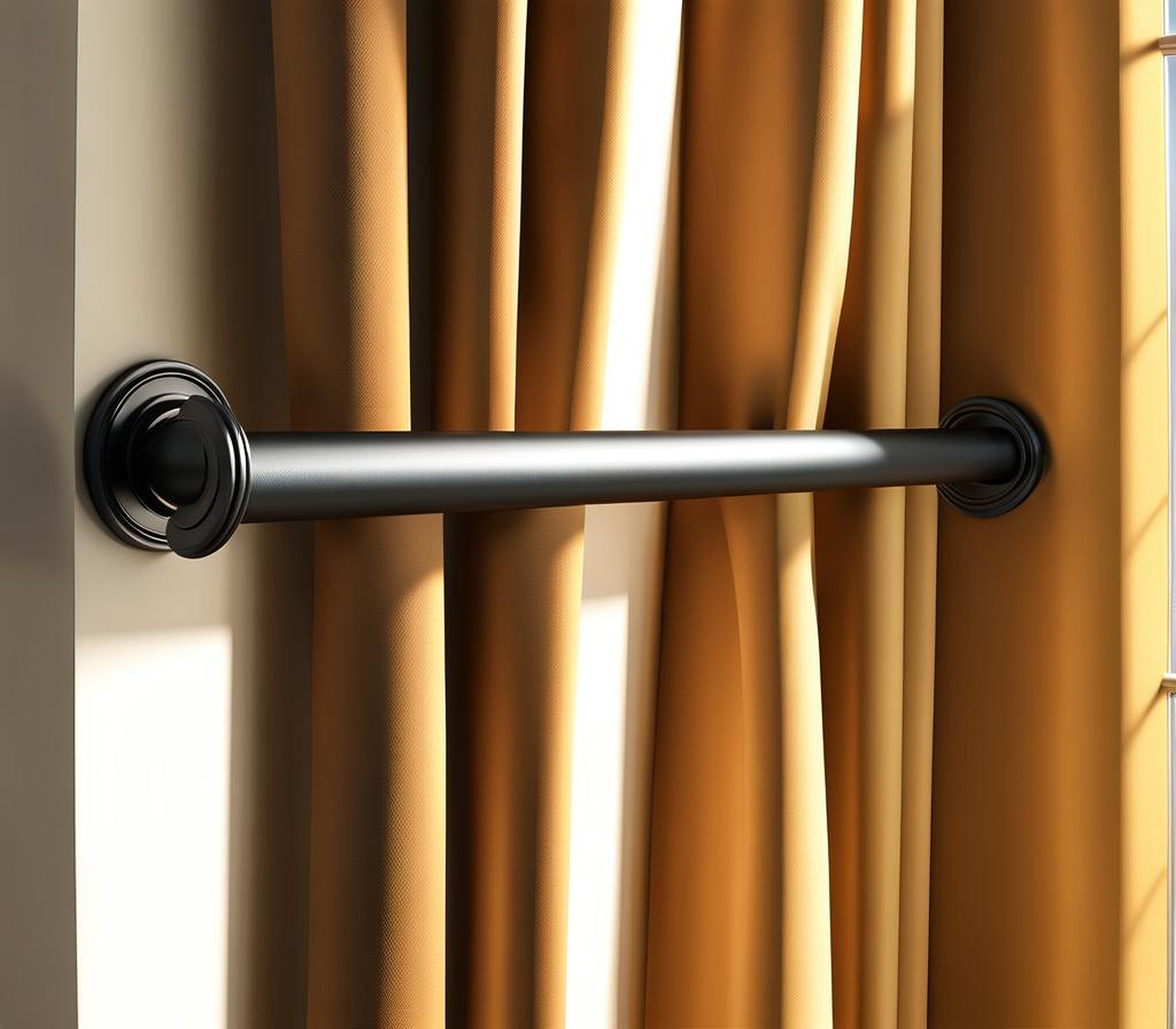 Two Windows One Curtain Rod for Functional and Beautiful