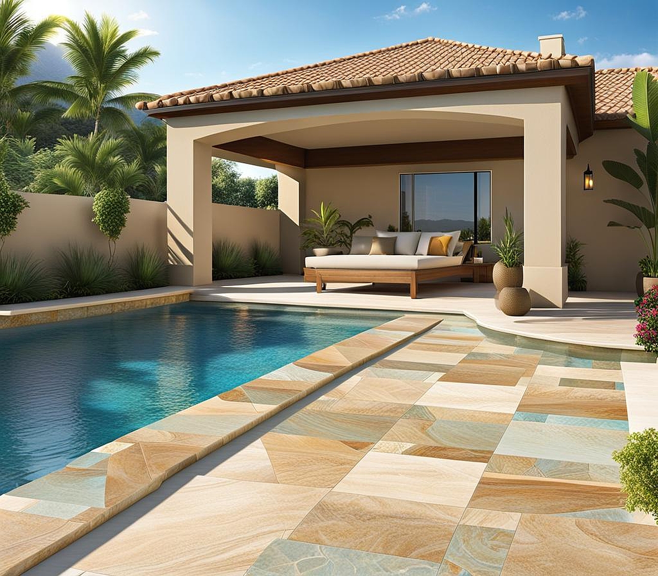 pool step tile ideas