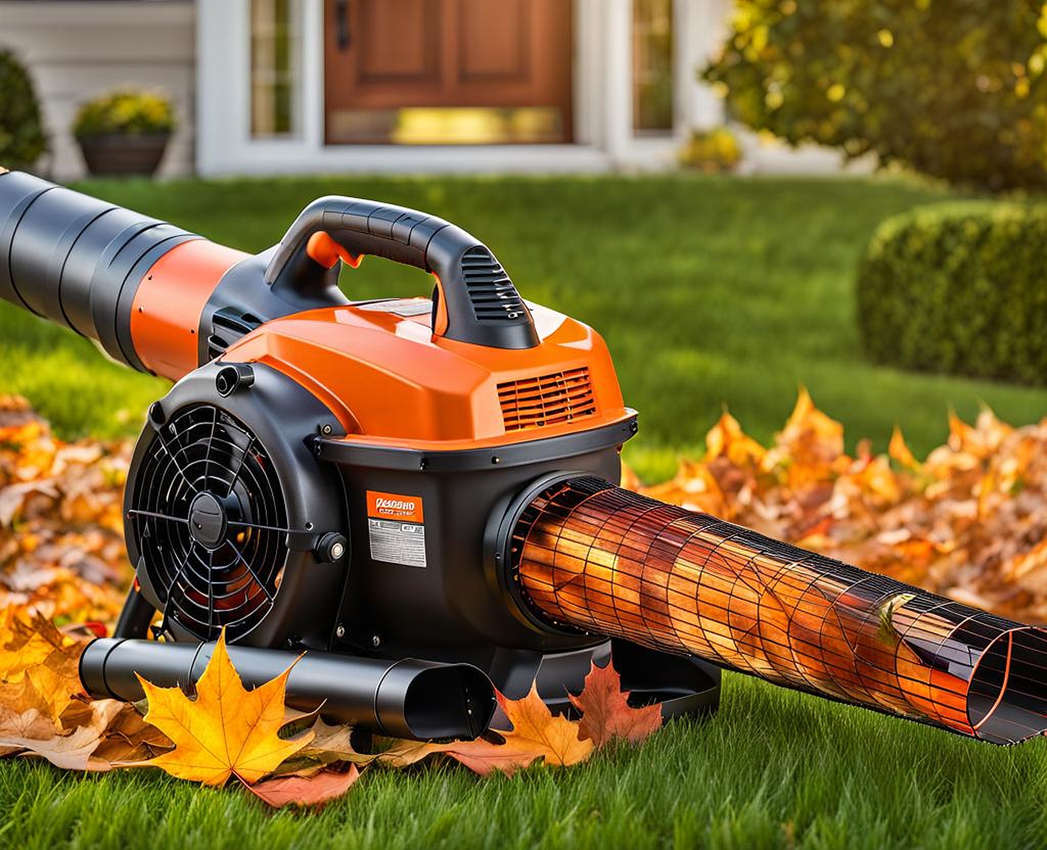 leaf blower with gutter attachment