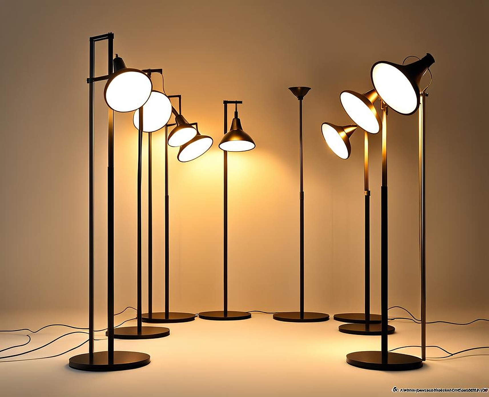 Lighting Up a Room with a Floor Lamp Having Multiple Heads