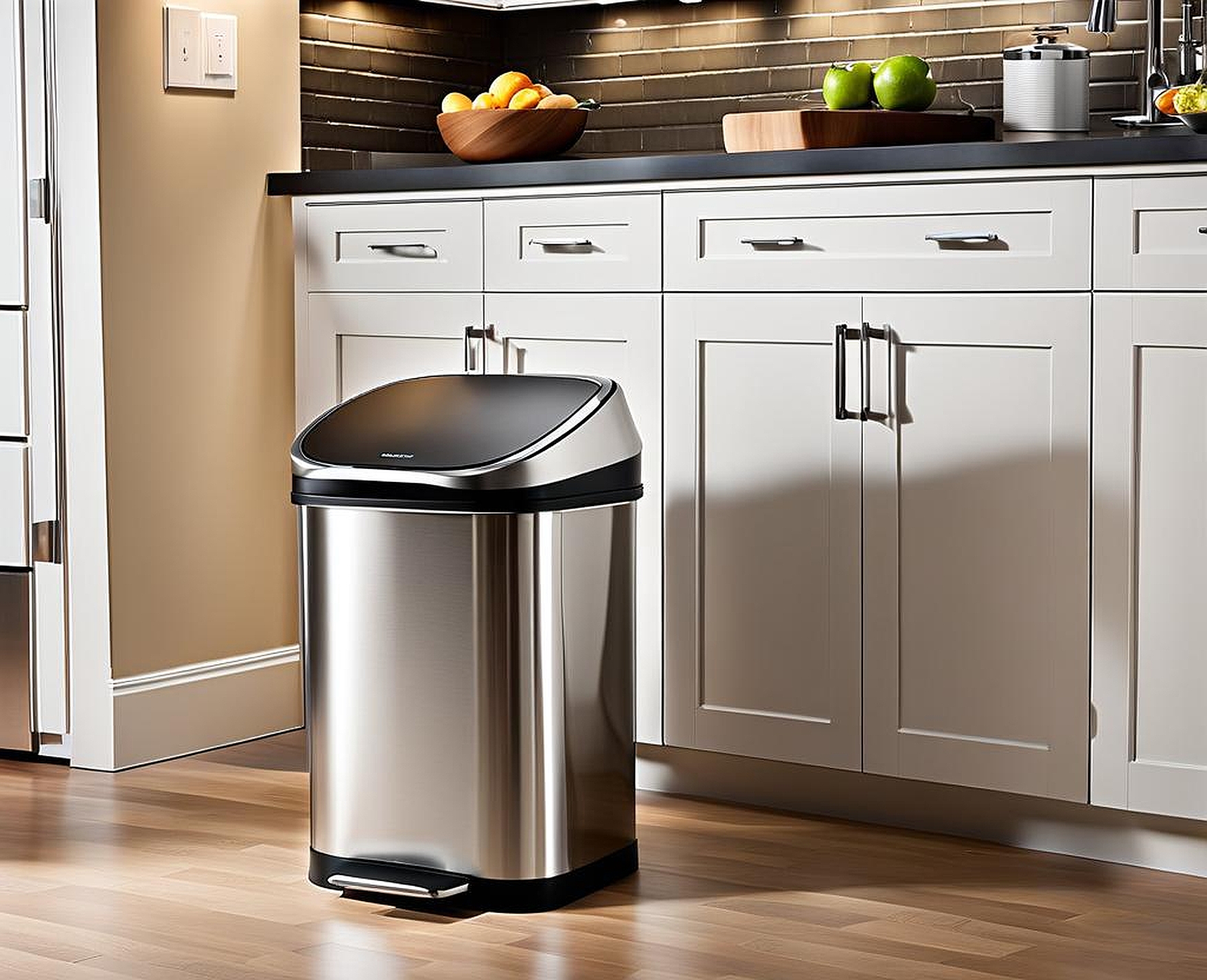 simple human kitchen garbage can