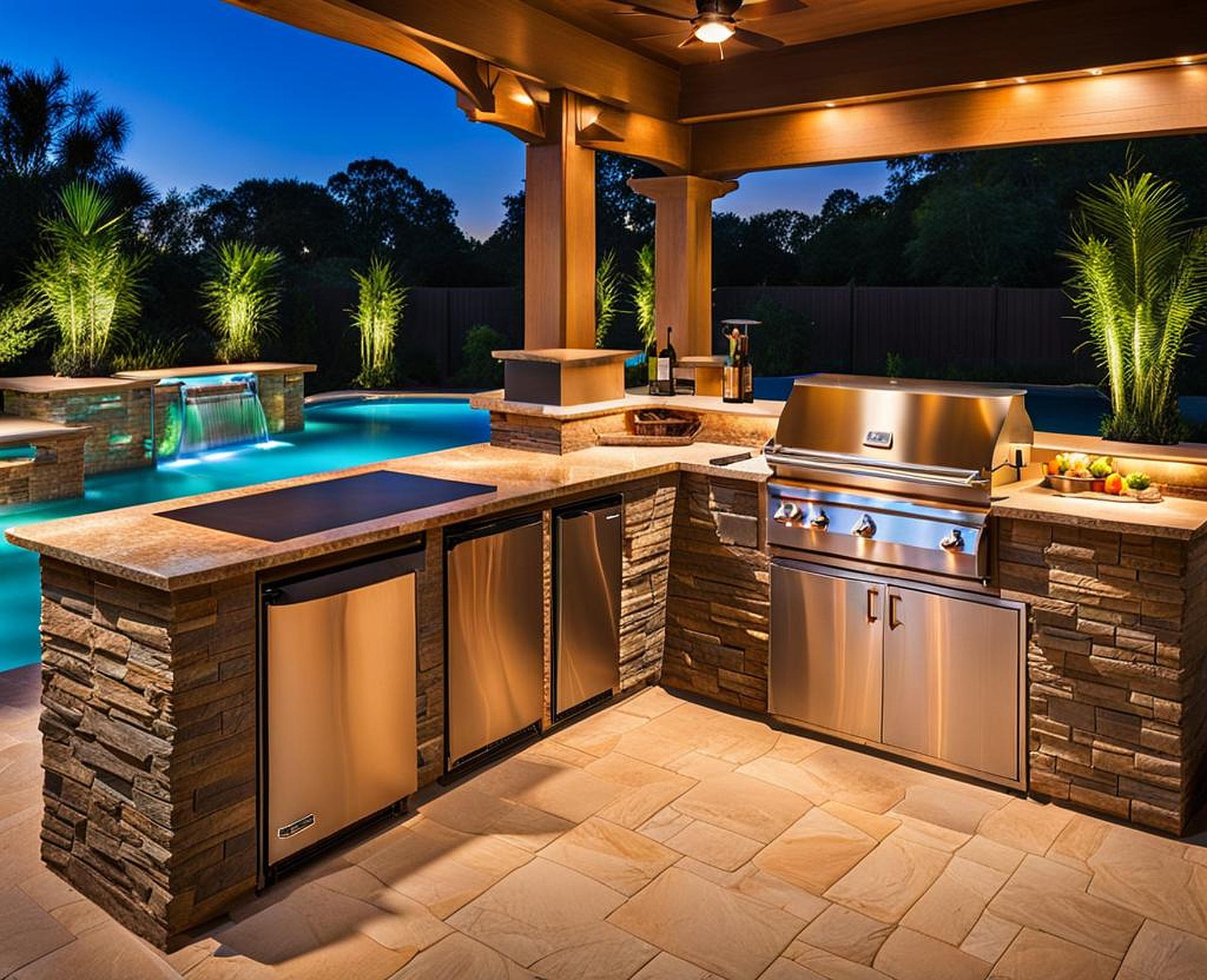 outdoor kitchen and pool ideas