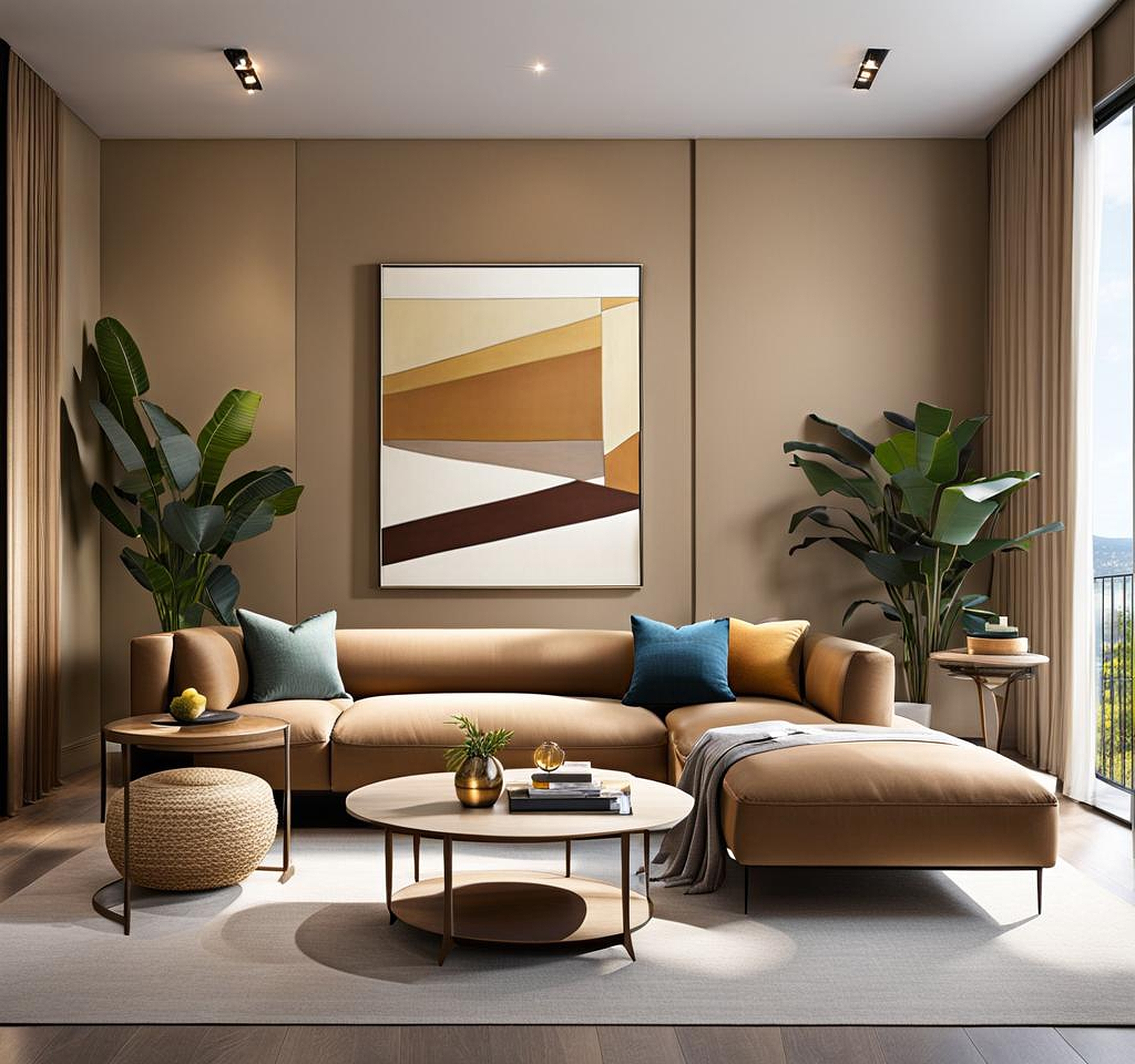 Luxury Living Room Decorating Ideas Featuring Tan Sofas