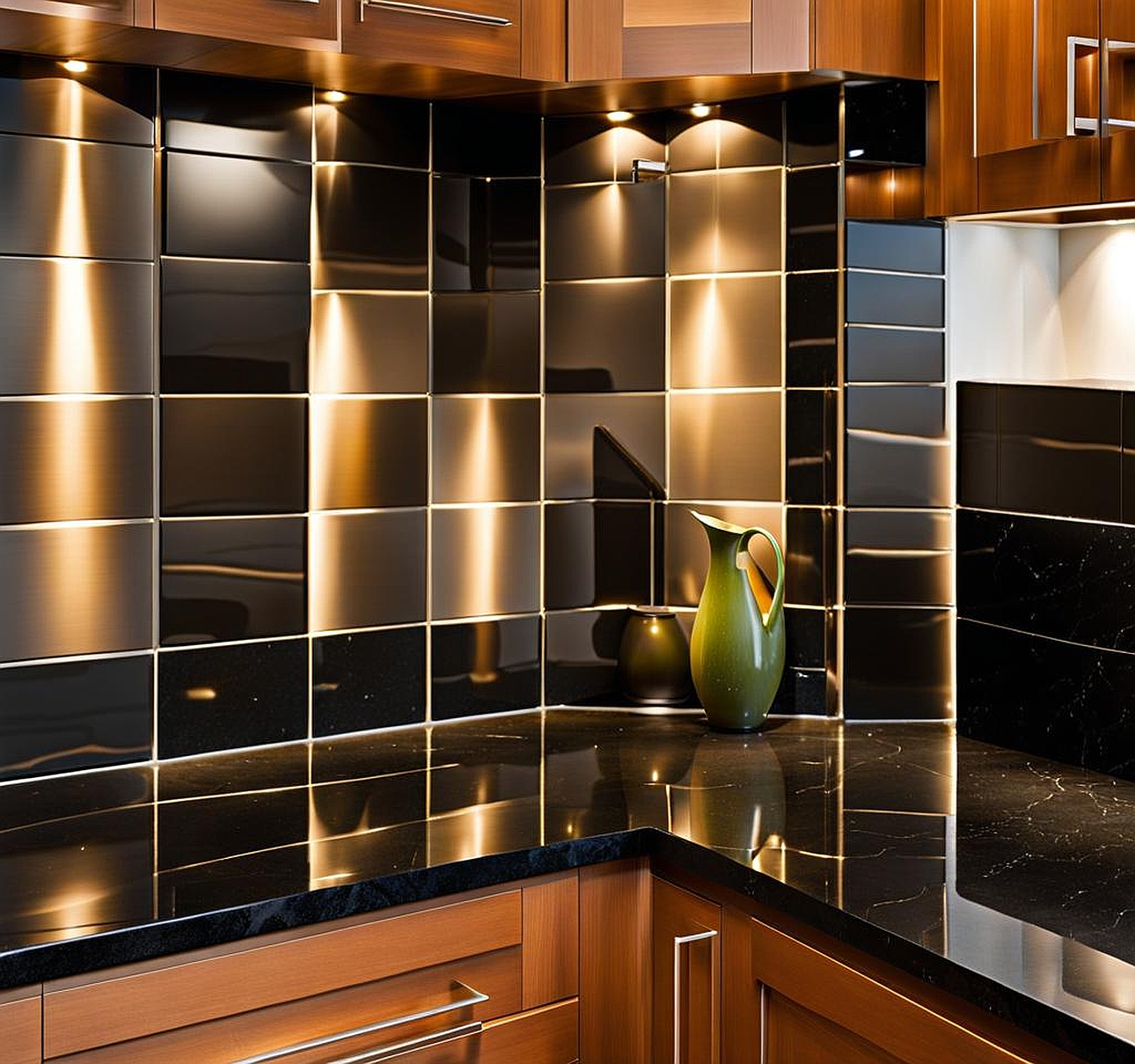 backsplash ideas with black granite counters