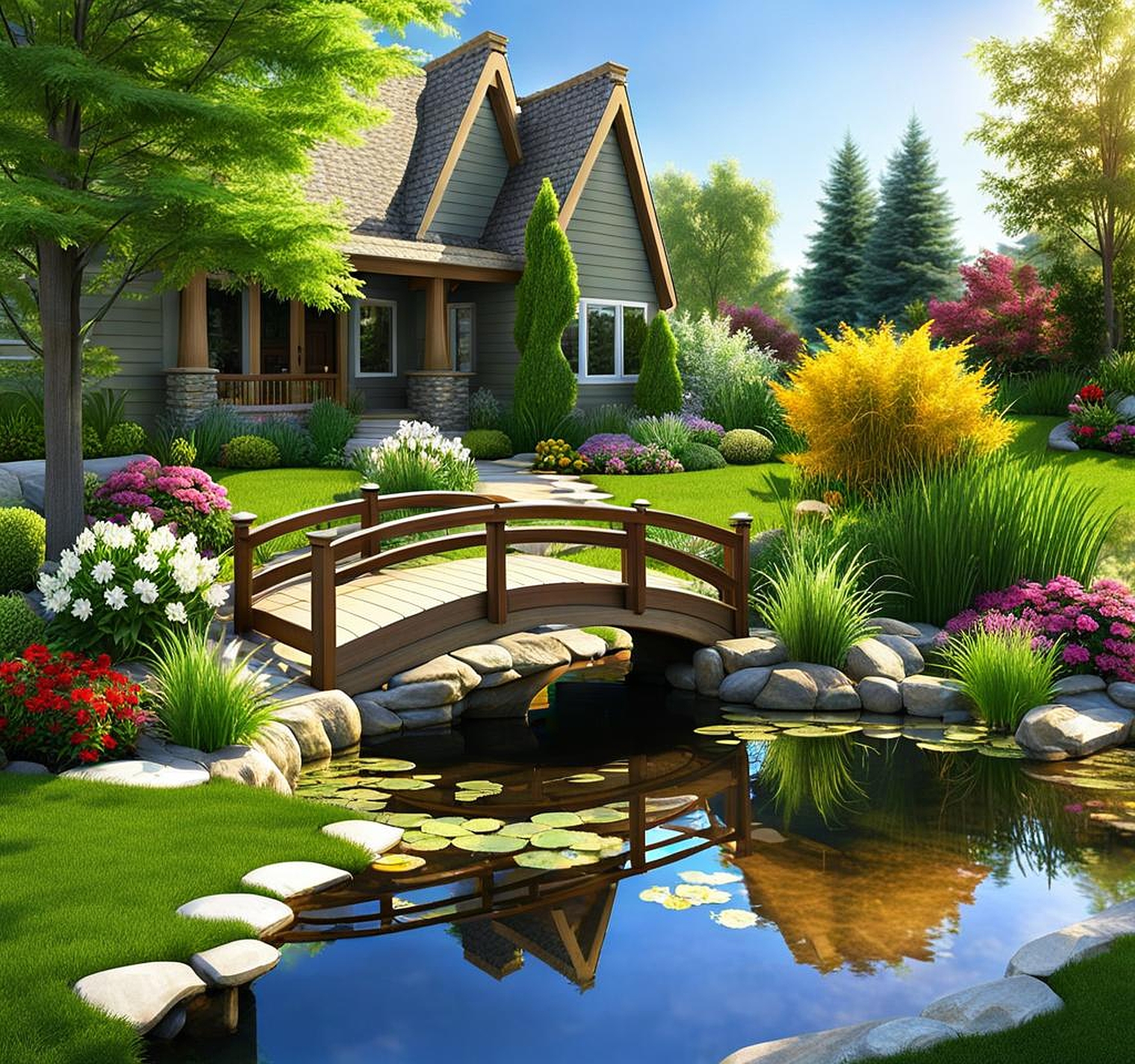 front yard pond ideas