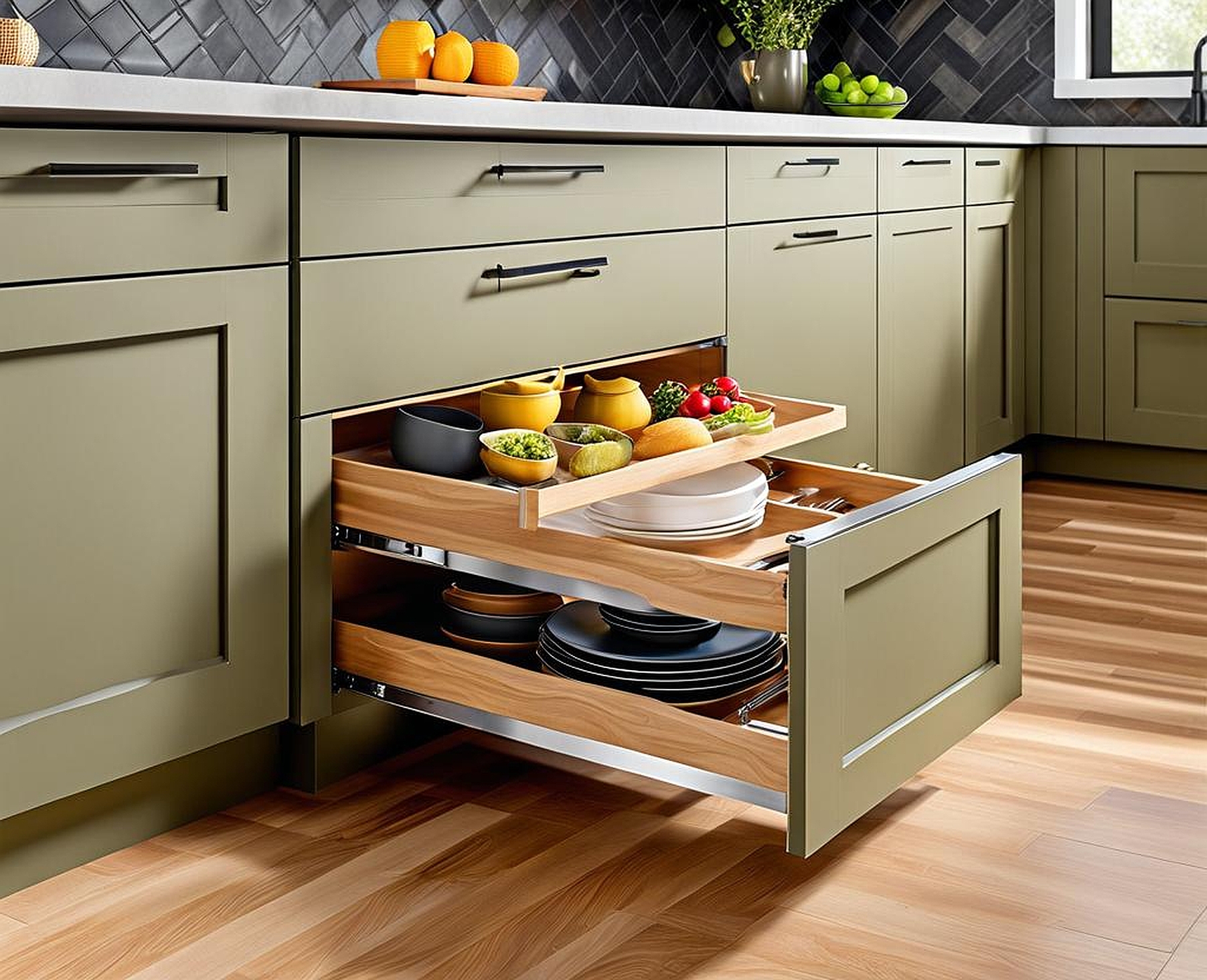 Kitchen Drawer Kits with Adjustable Shelves for Cabinets