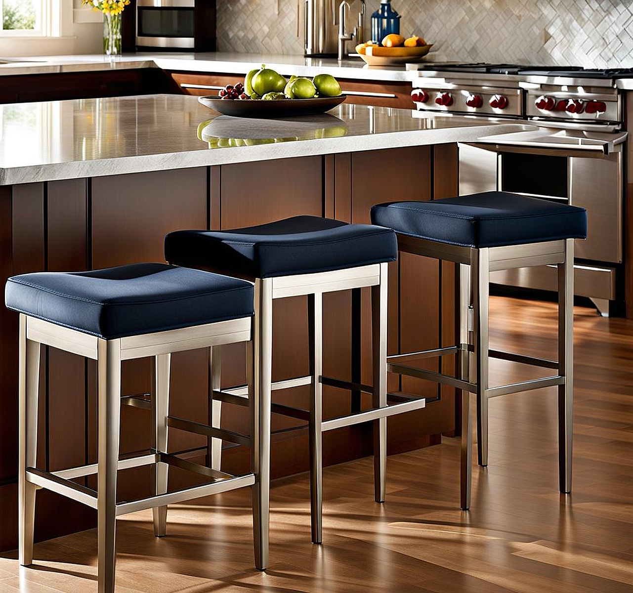 brushed nickel counter stools