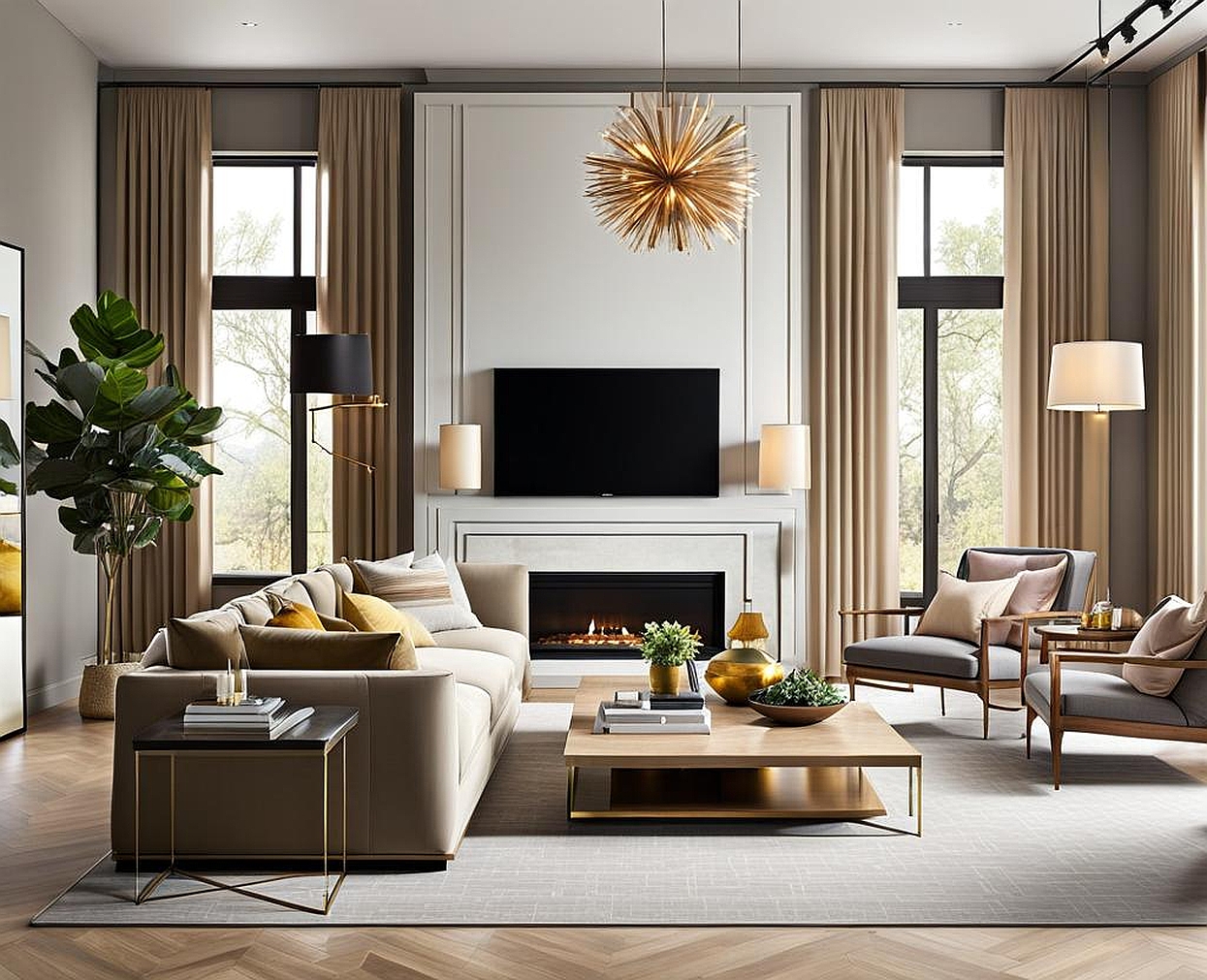 open concept living room furniture layout