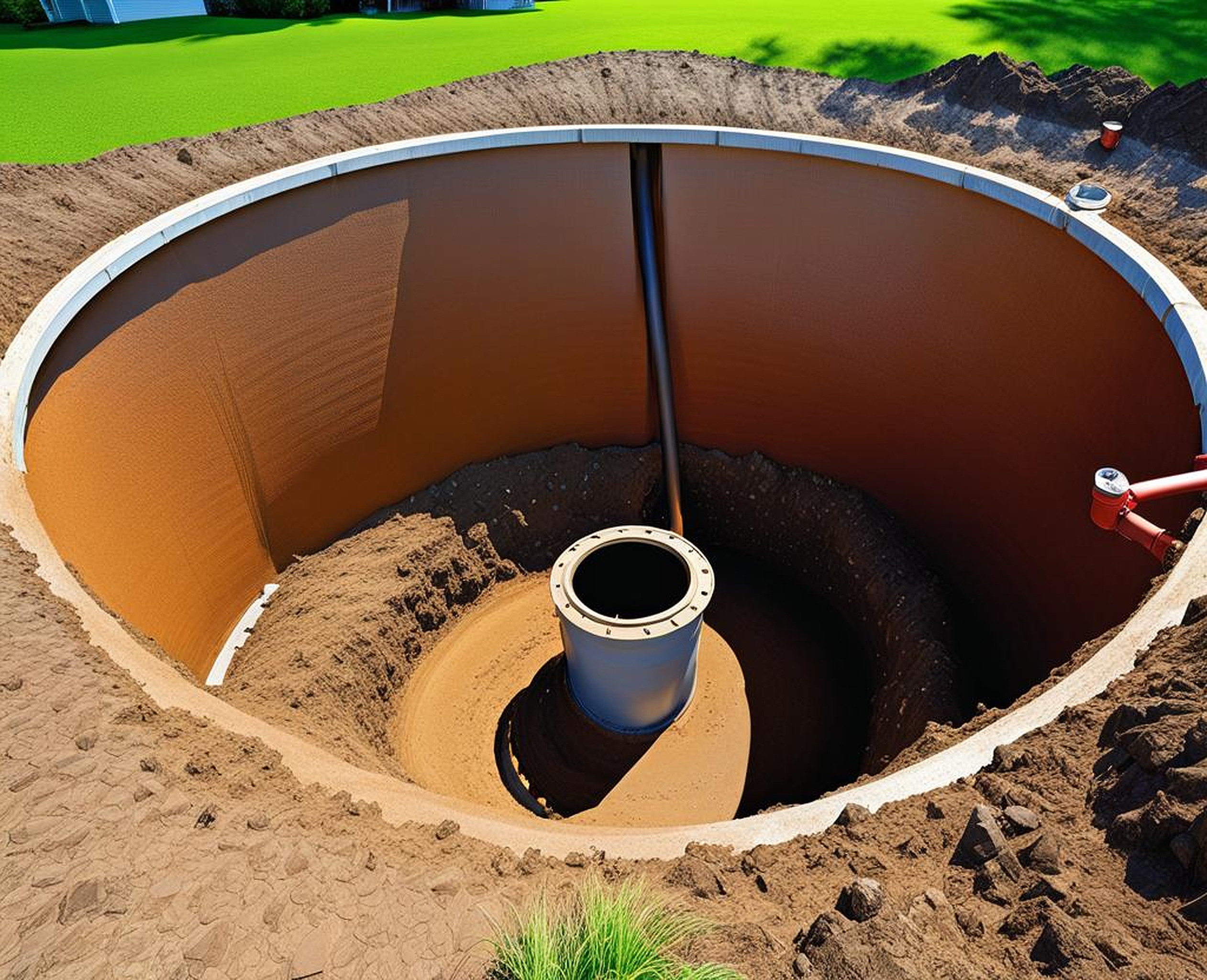 septic tank inlet pipe installation