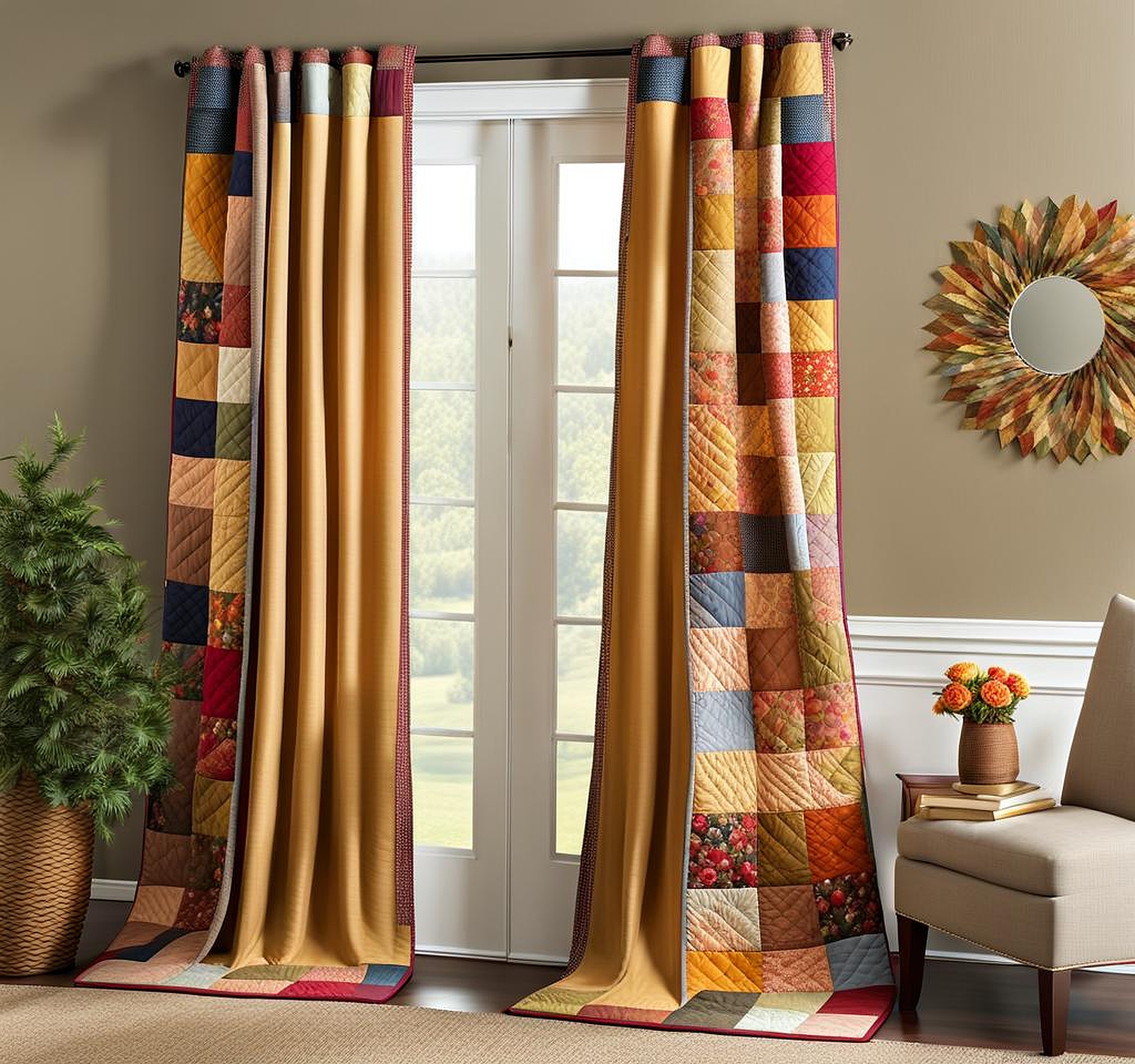 Beautifully Coordinated Quilts and Curtains for an Impressive Look