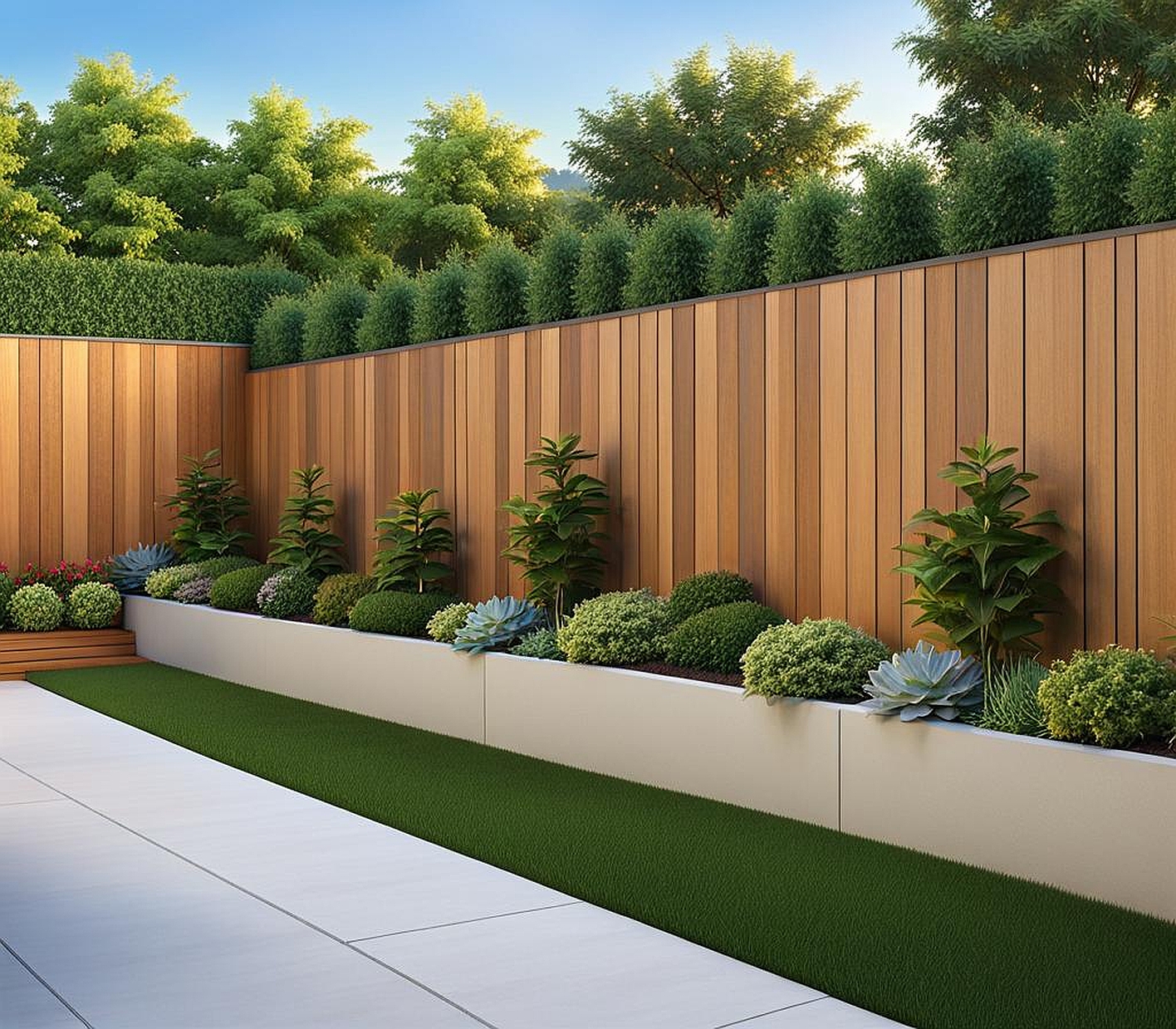 retaining wall fence ideas