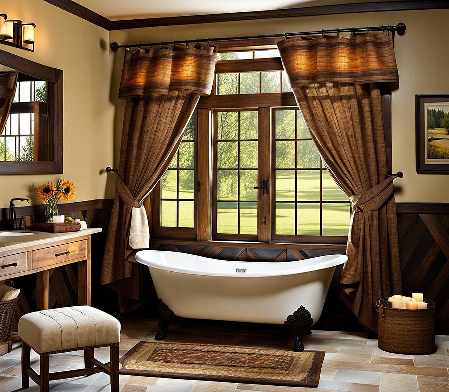 Rustic Bathroom Window Curtains for a Cozy and Inviting Bathroom Ambiance