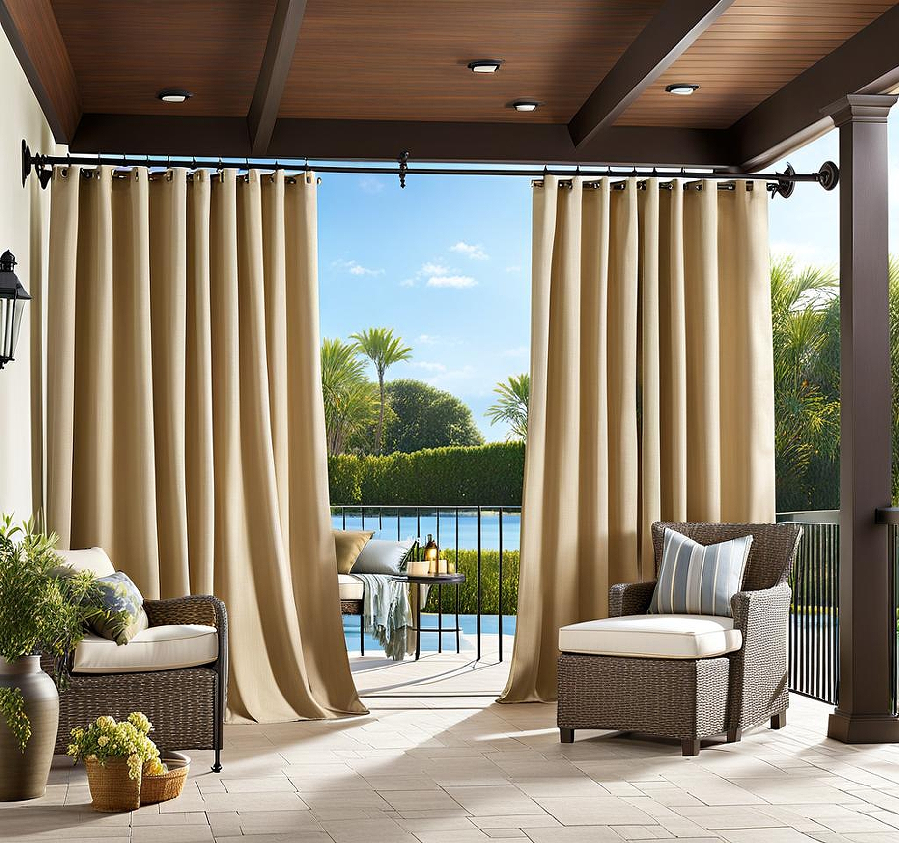 outdoor curtain rods for patio
