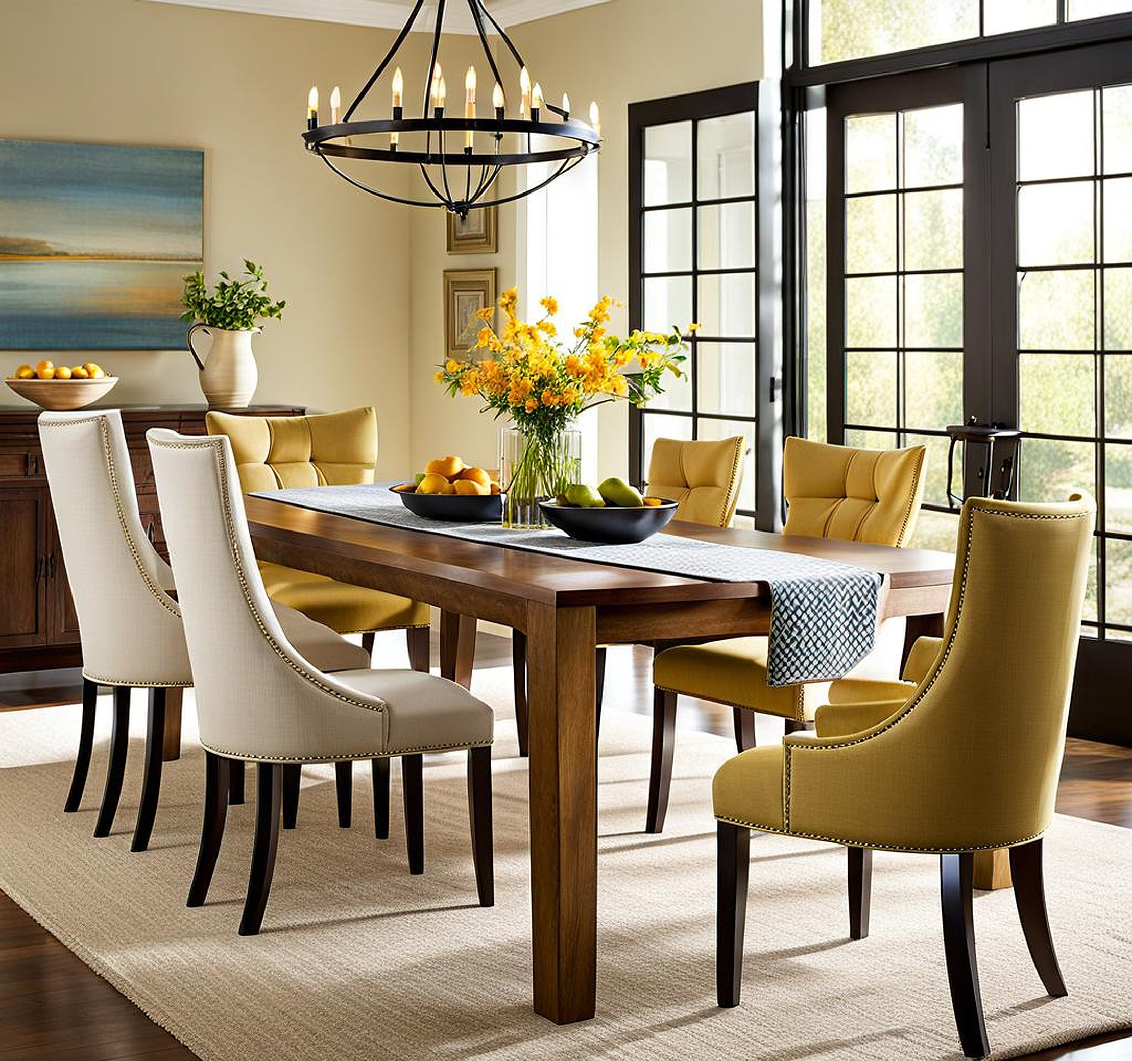 fabric chairs for kitchen table