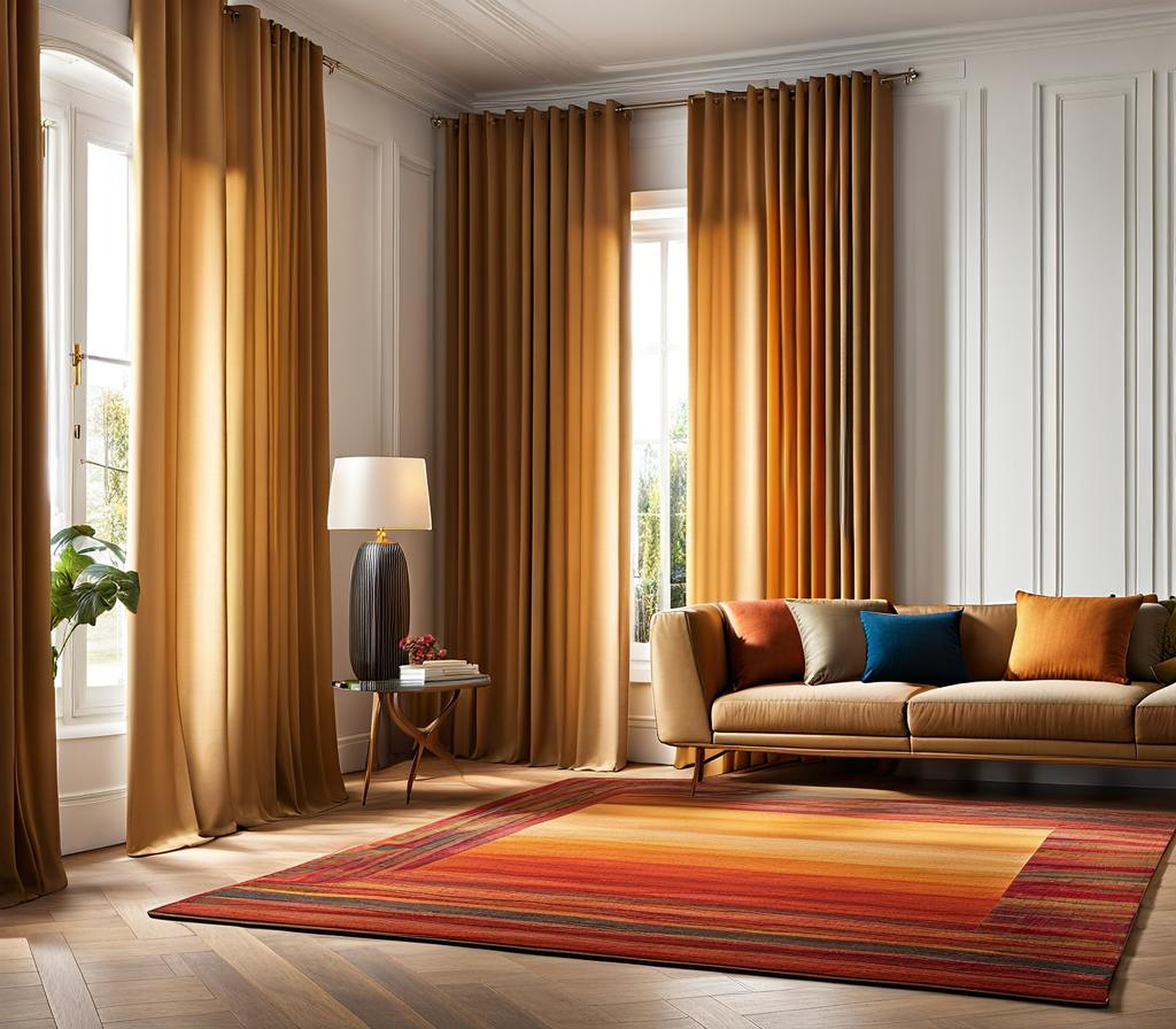 curtains with matching rugs