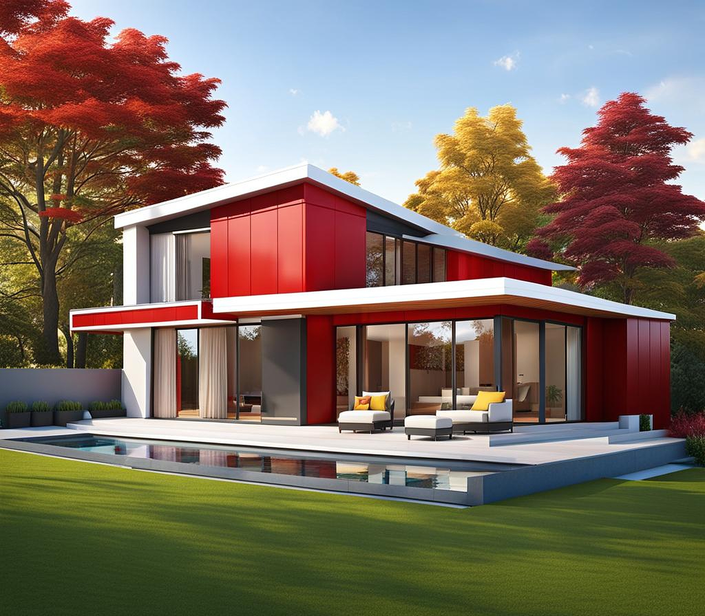 modern red roof house color schemes