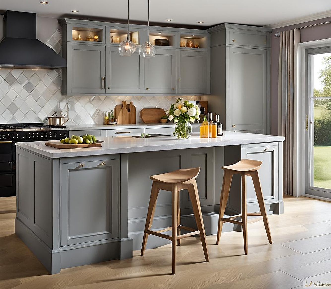 what colour goes with grey kitchen units