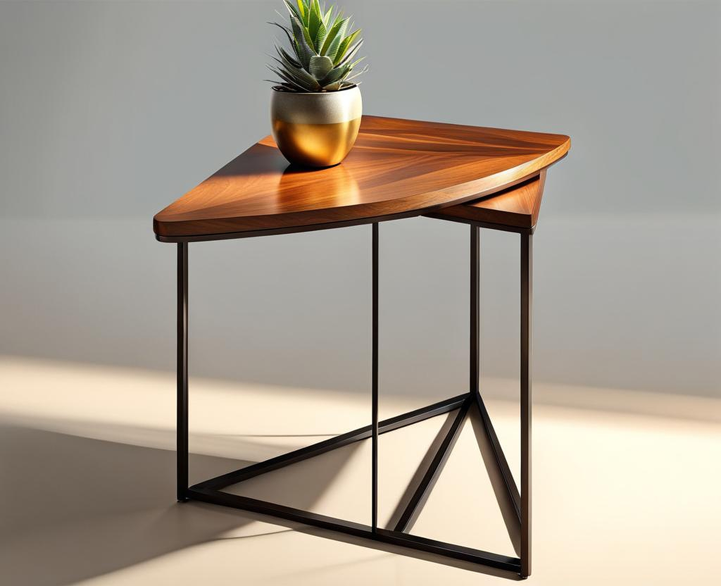 triangle end table with storage