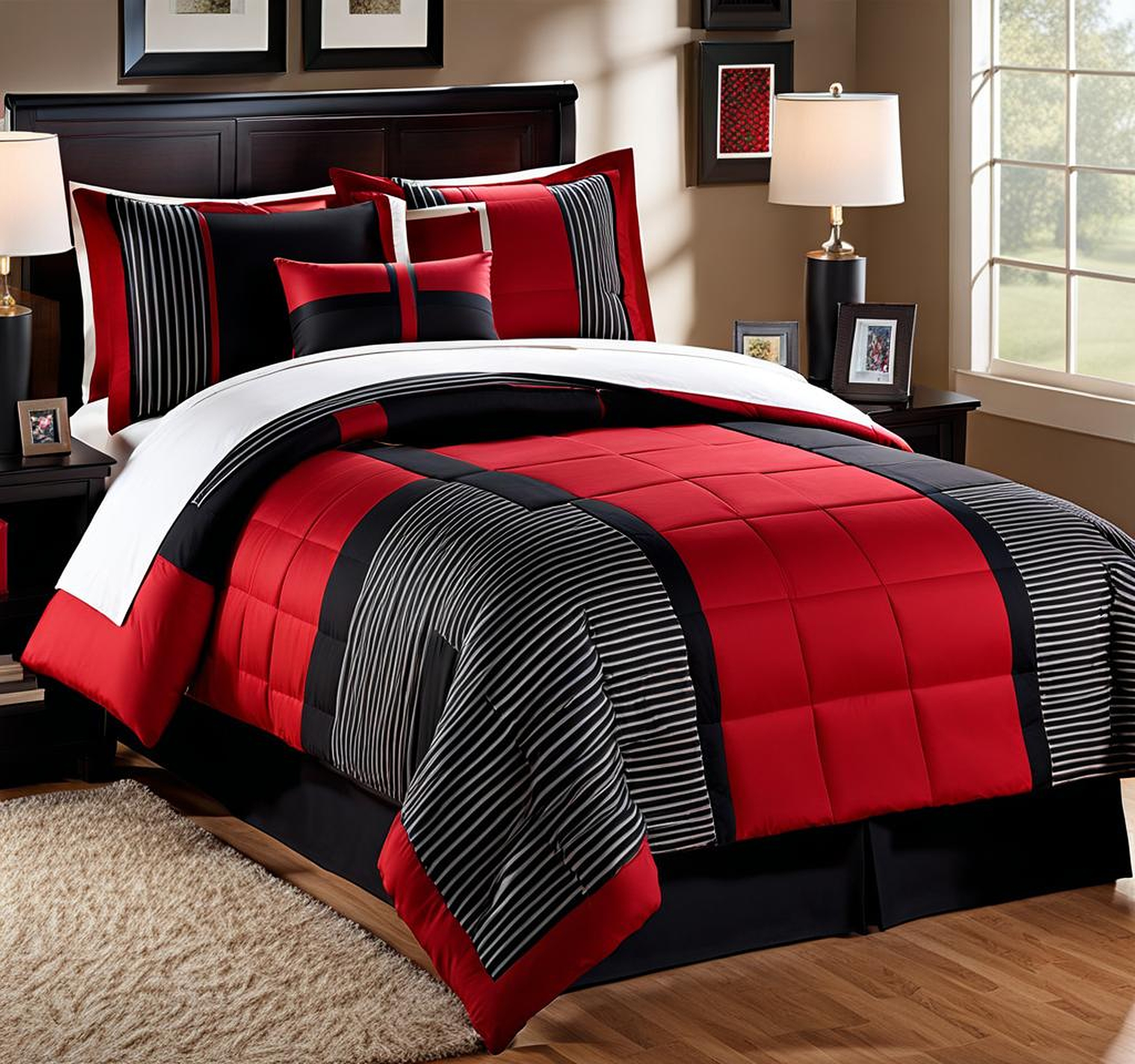 Red and Black Twin Comforter Set for a Bold Bedding Design
