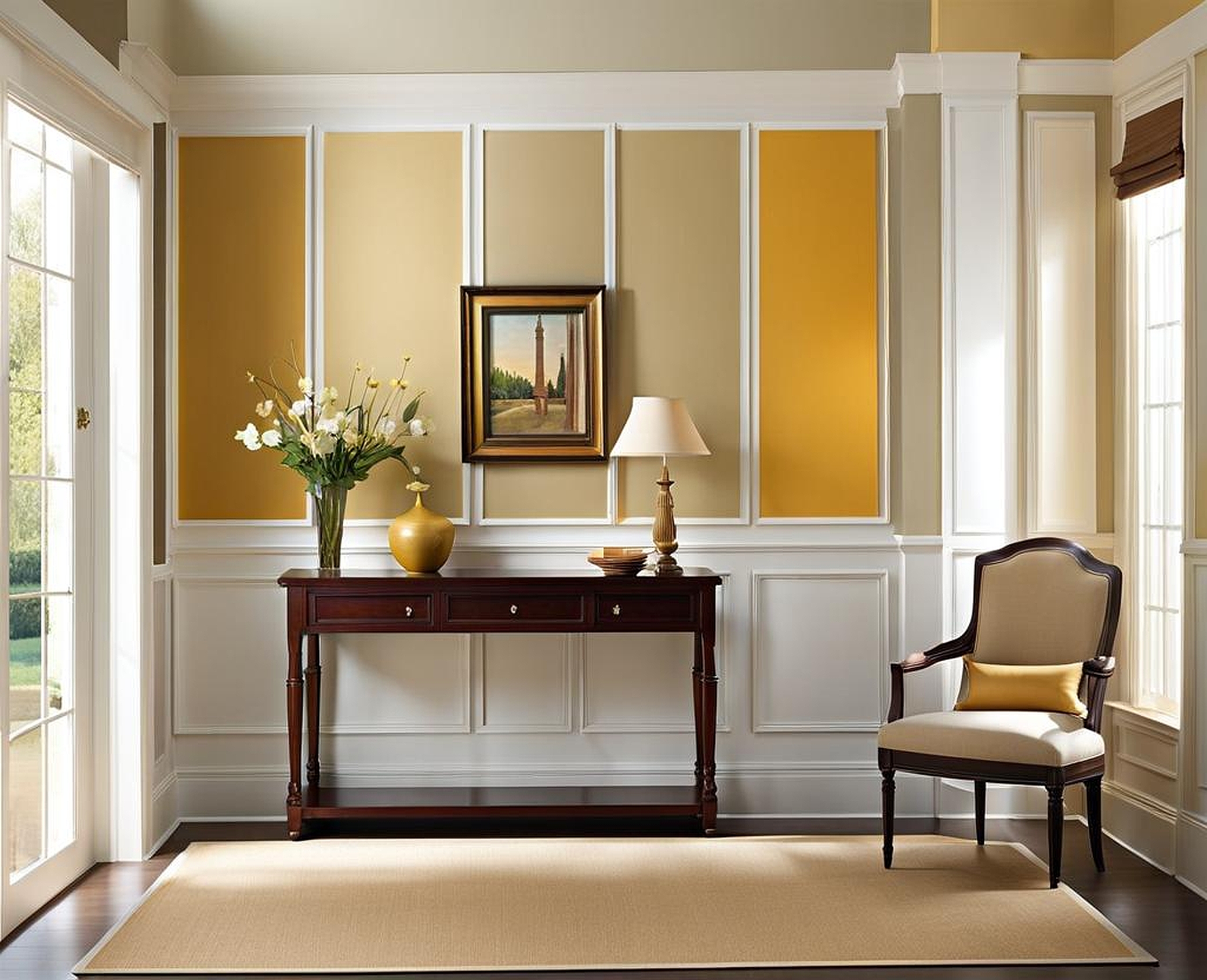 Two Tone Wall Paint Ideas for an Elegant and Sophisticated Foyer Design