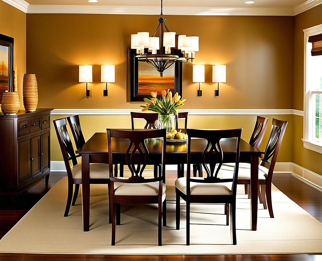 dining room colors with chair rail