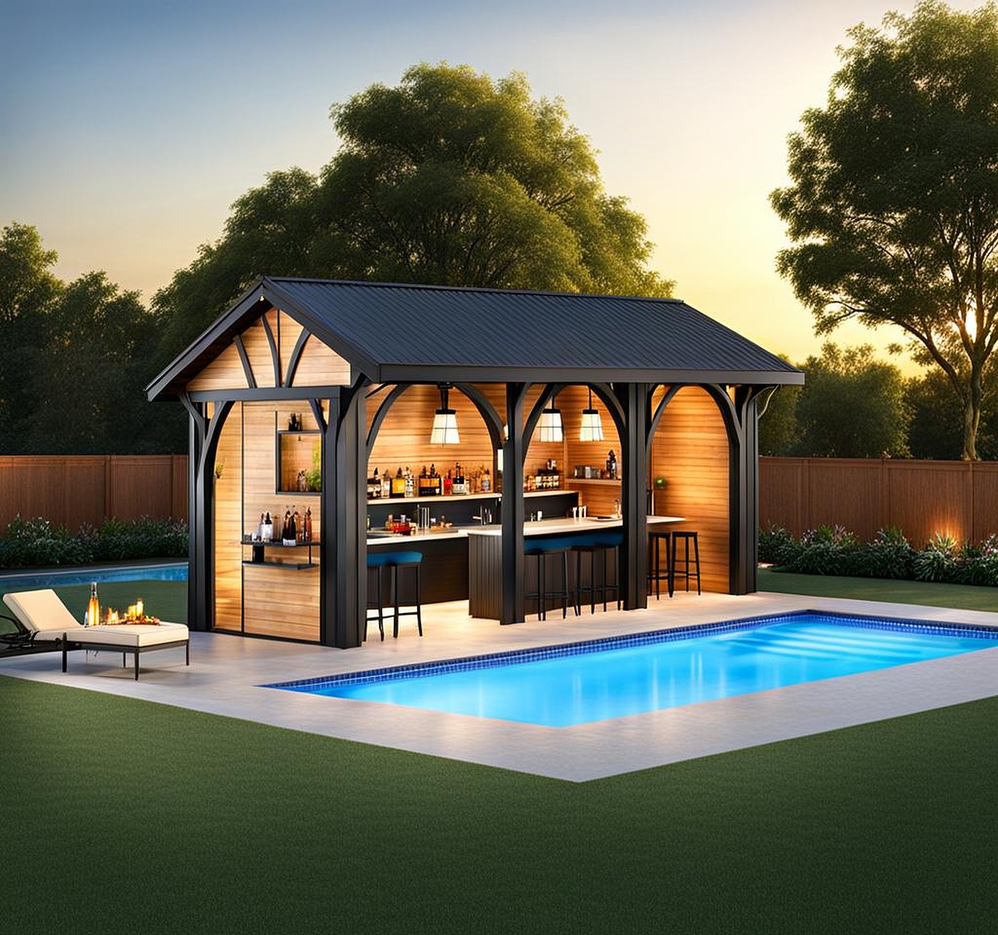 pool shed with bar plans