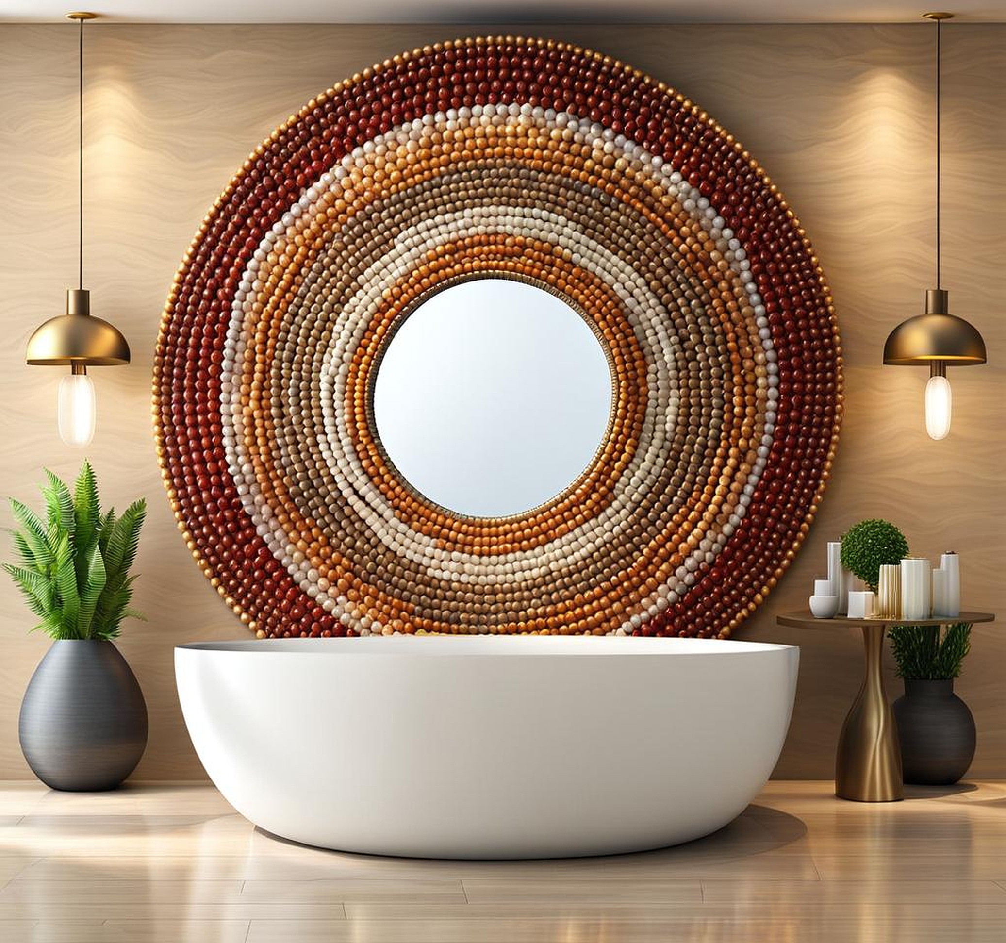 The Versatility of Round Natural Beaded Wall Mirrors in Different Decorating Styles