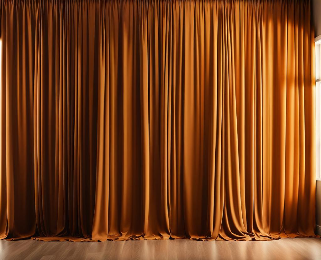 burnt orange and brown curtains